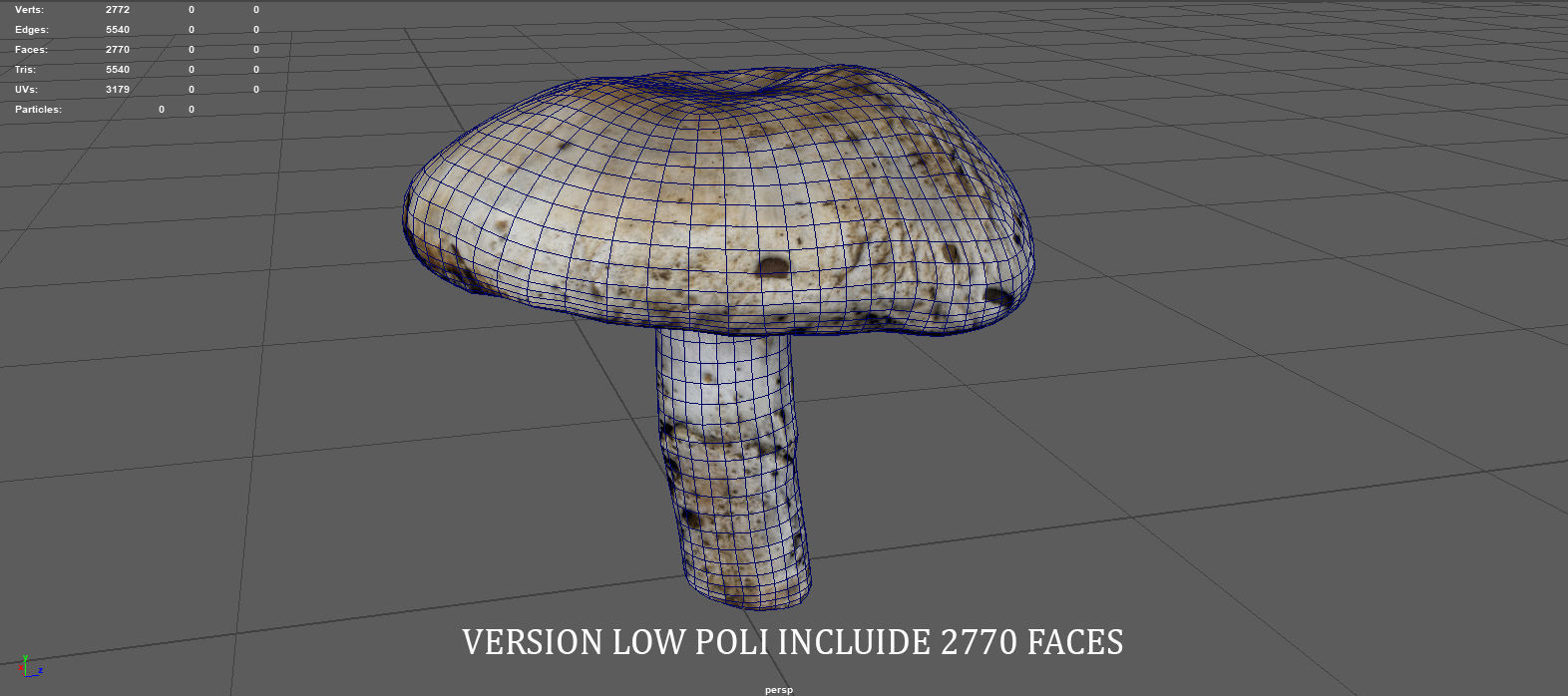 MUSHROOM 4 ball Low-poly 3D model_12