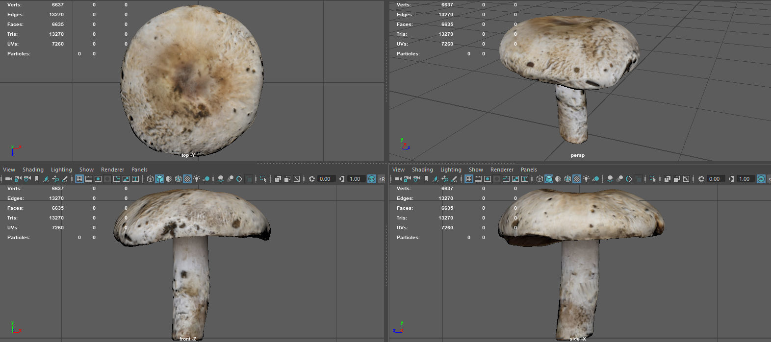 MUSHROOM 4 ball Low-poly 3D model_9