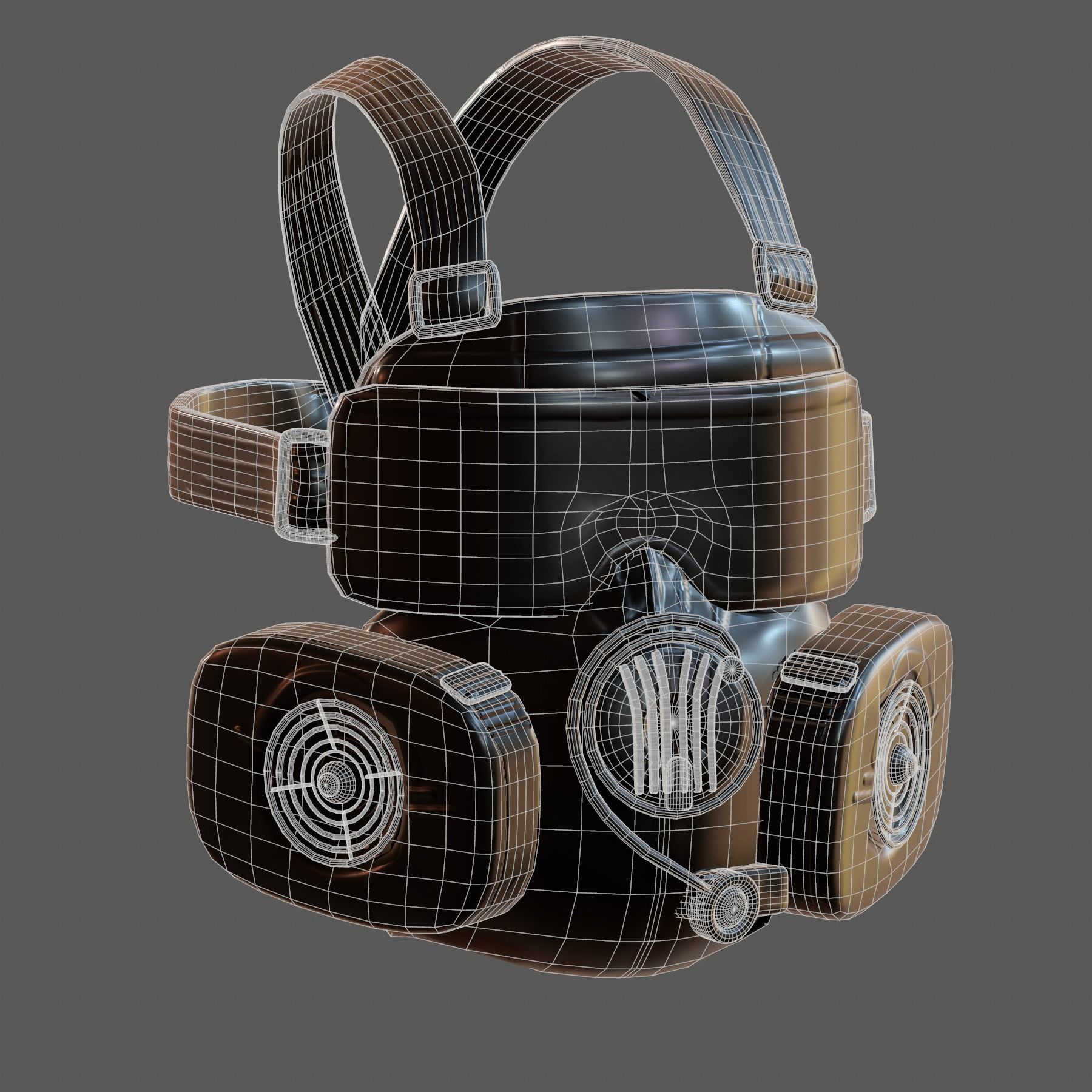 Gas mask helmet 3d model scifi Low-poly  Low-poly 3D model_8