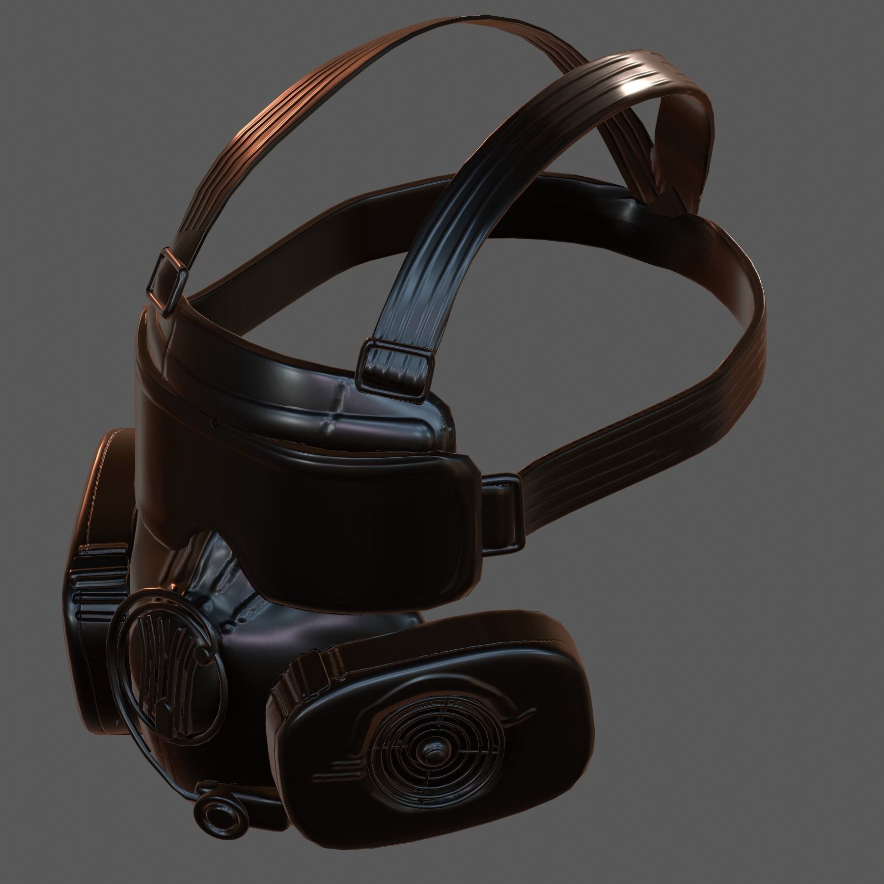 Gas mask helmet 3d model scifi Low-poly  Low-poly 3D model_6