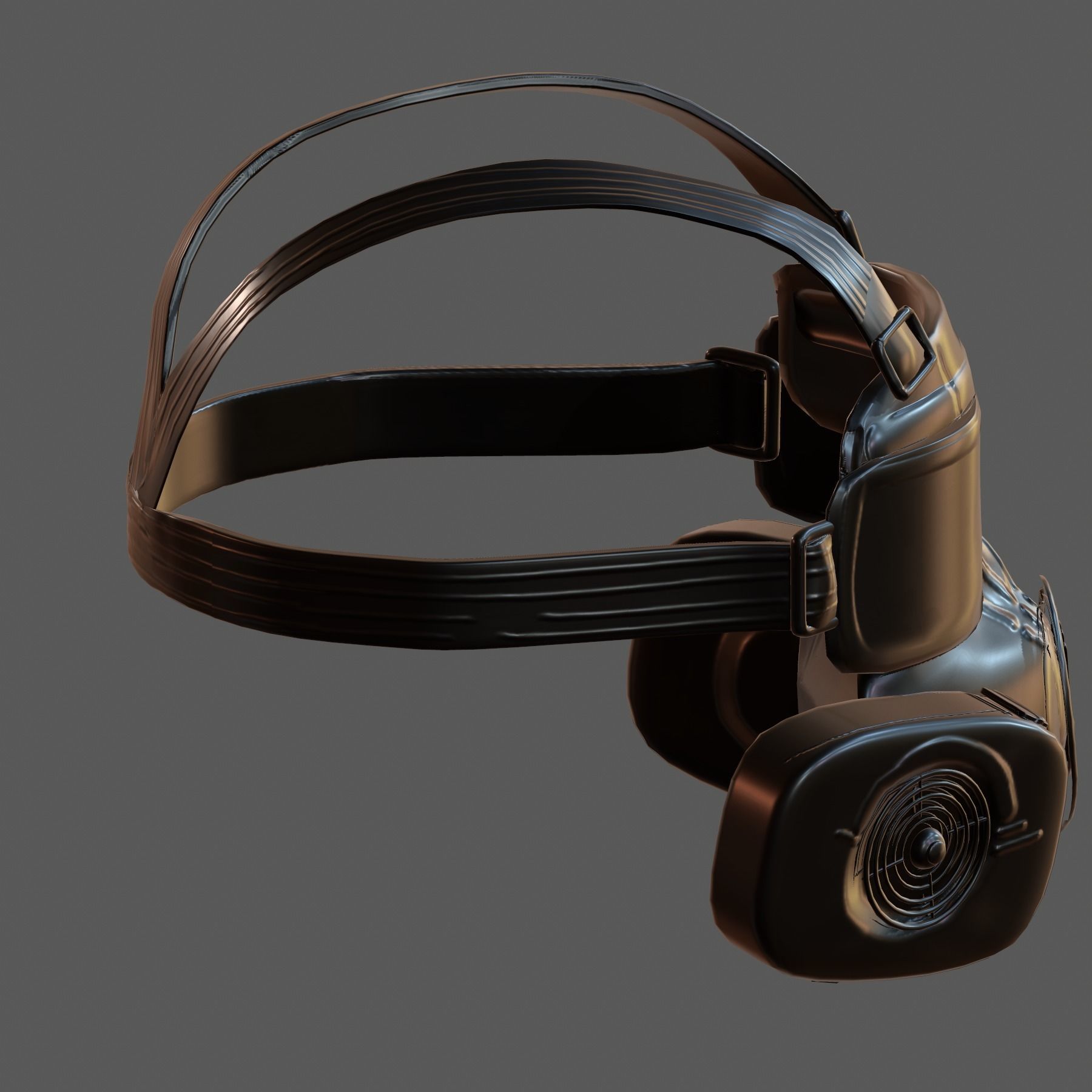 Gas mask helmet 3d model scifi Low-poly  Low-poly 3D model_9