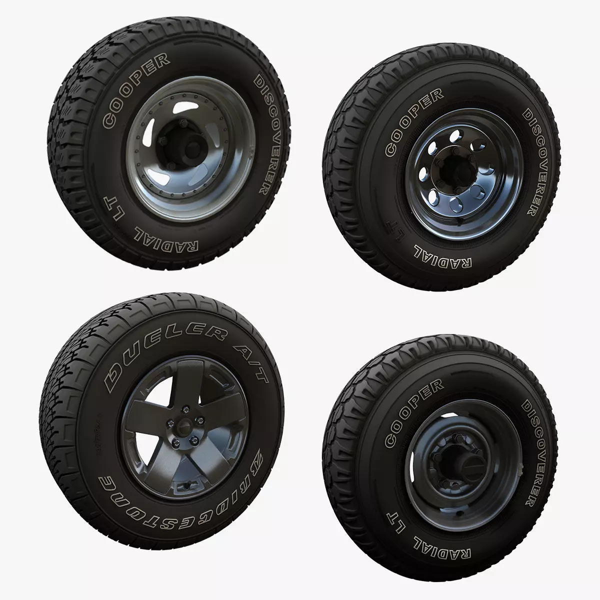 Highpoly offroad wheels 3D Model Collection_0