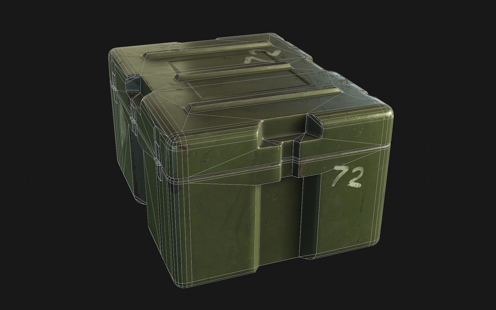 Military Box Low-poly 3D model_5