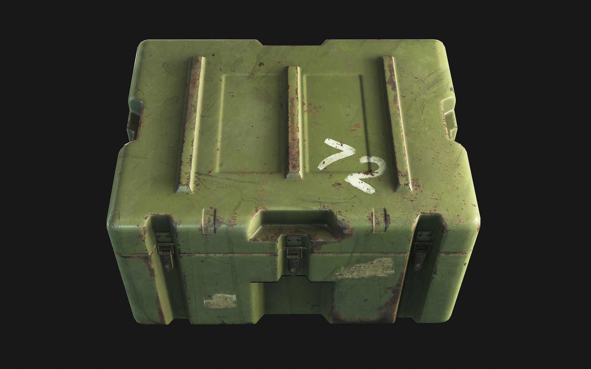 Military Box Low-poly 3D model_6