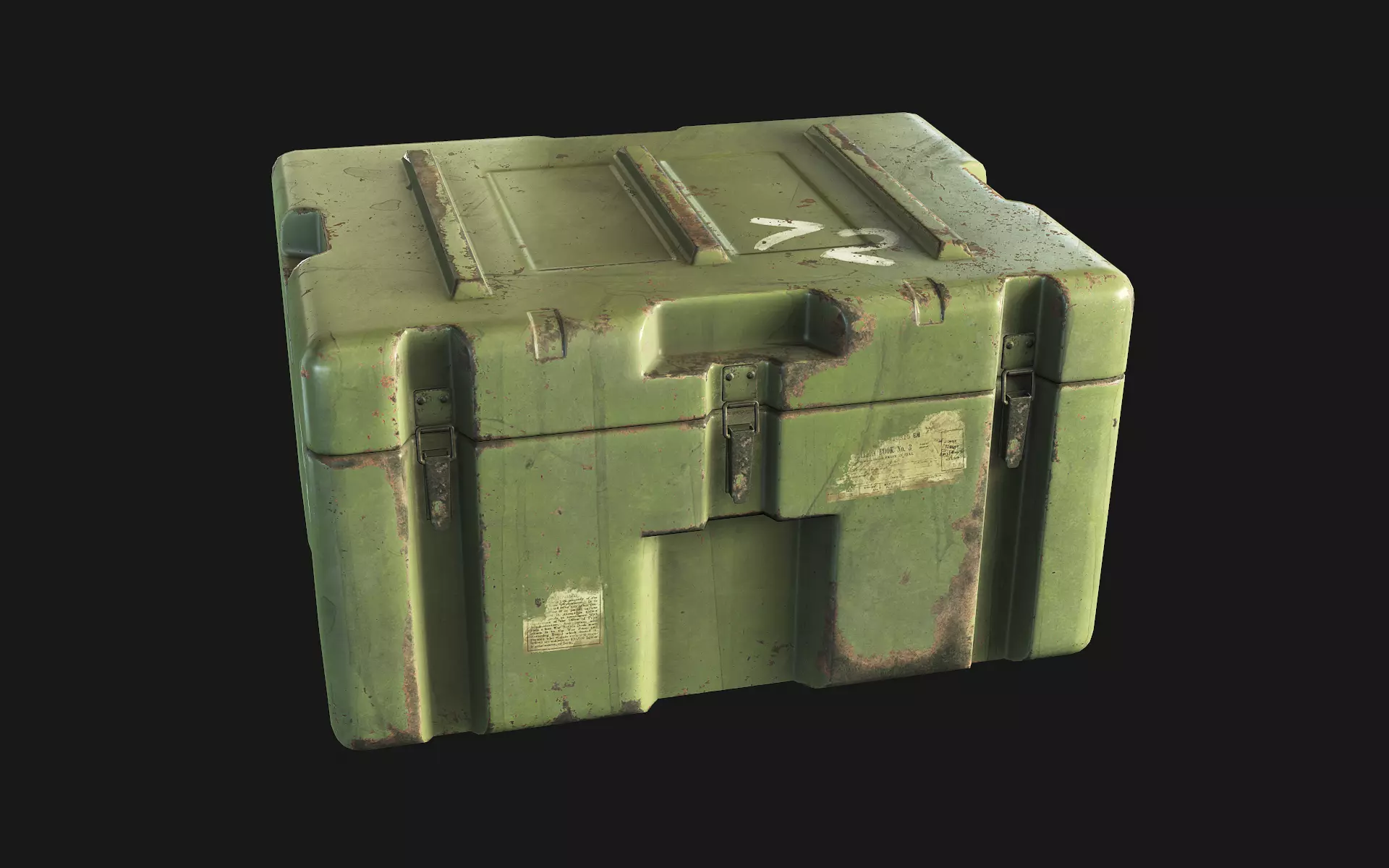 Military Box Low-poly 3D model_0