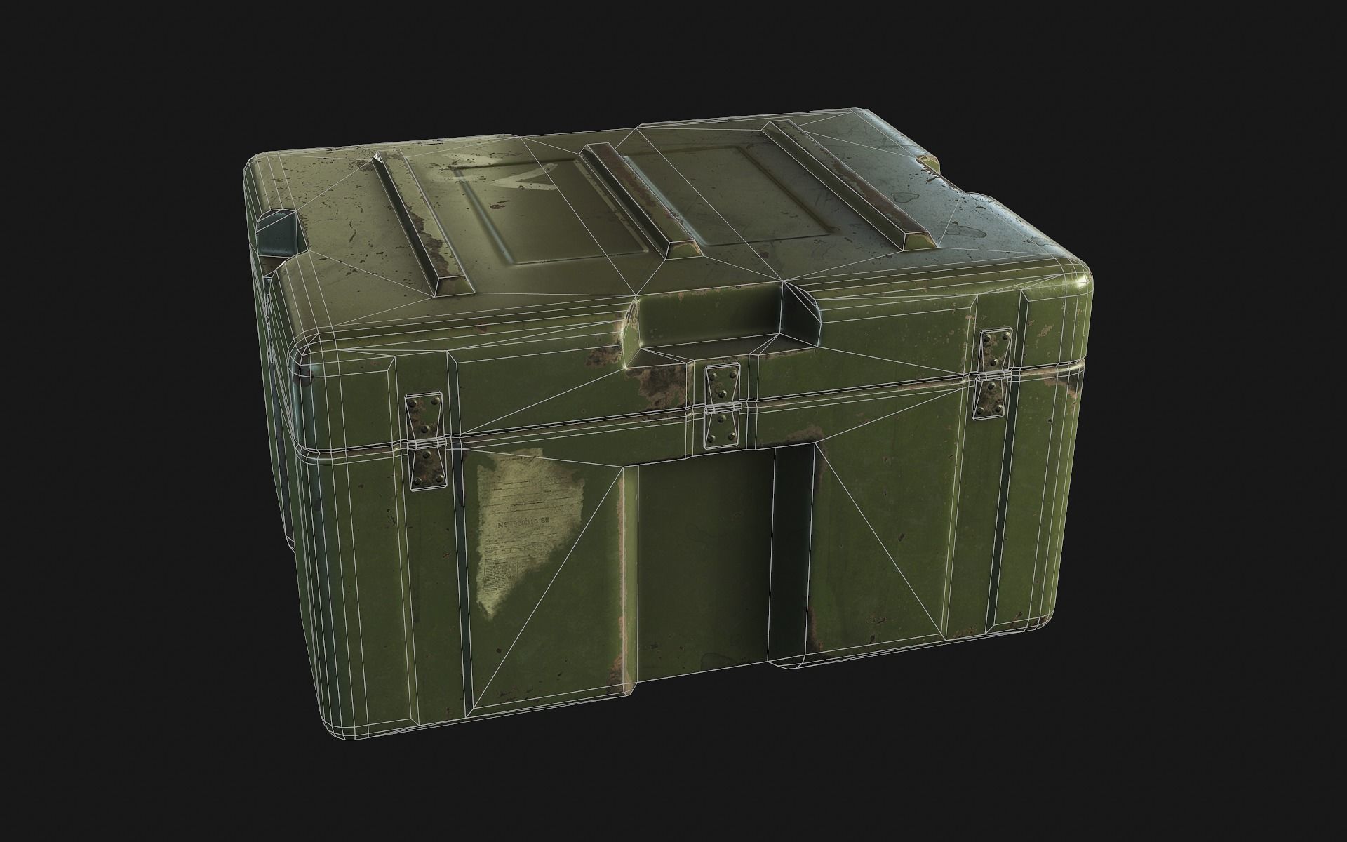 Military Box Low-poly 3D model_3