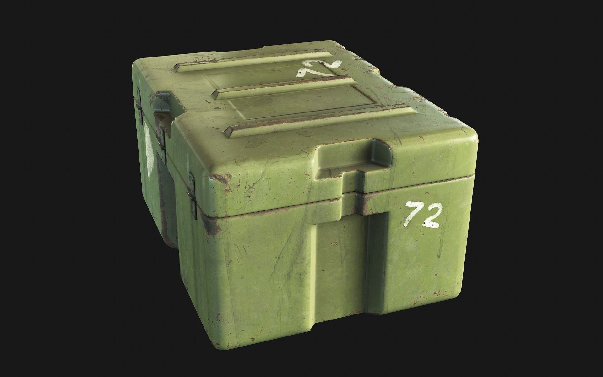 Military Box Low-poly 3D model_4