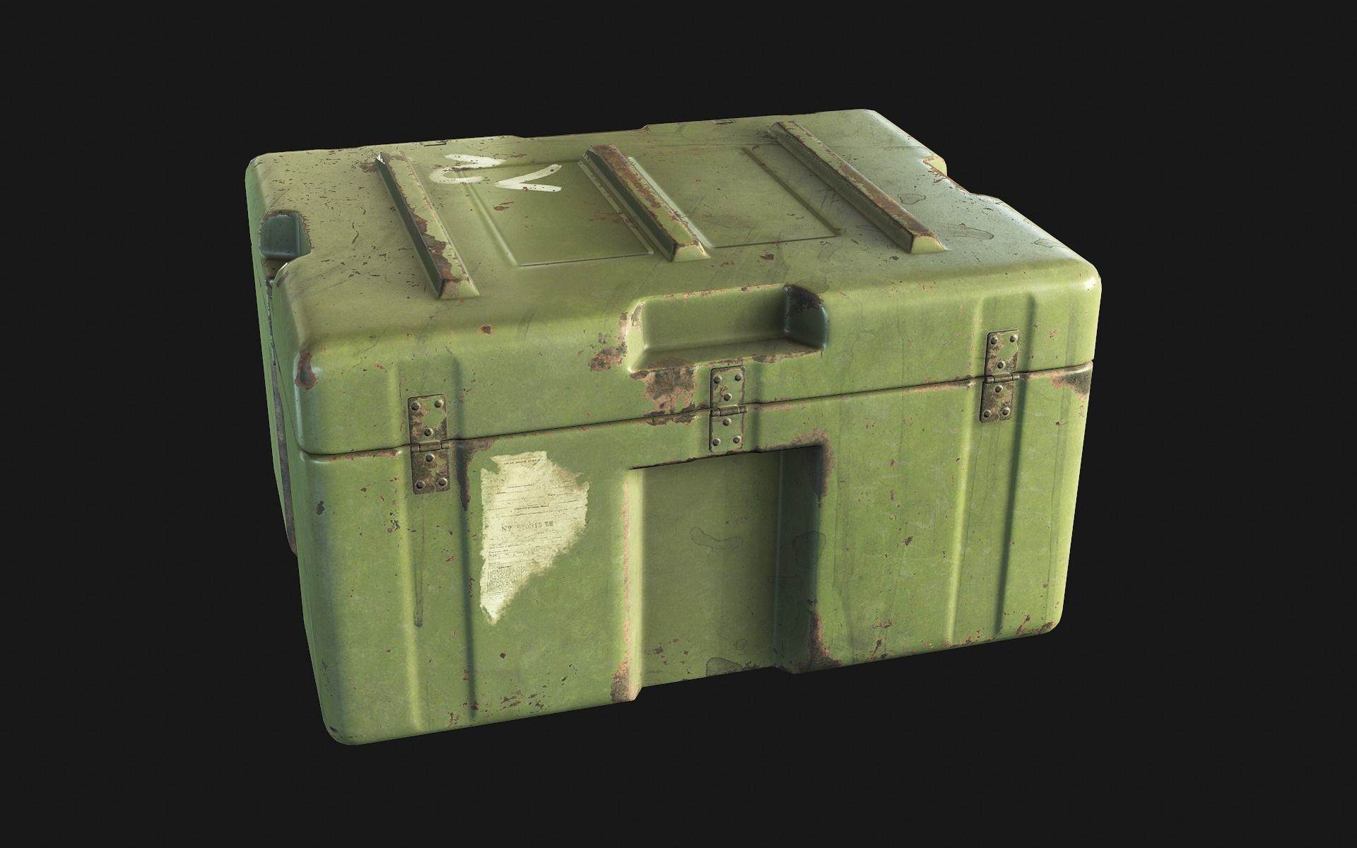 Military Box Low-poly 3D model_2