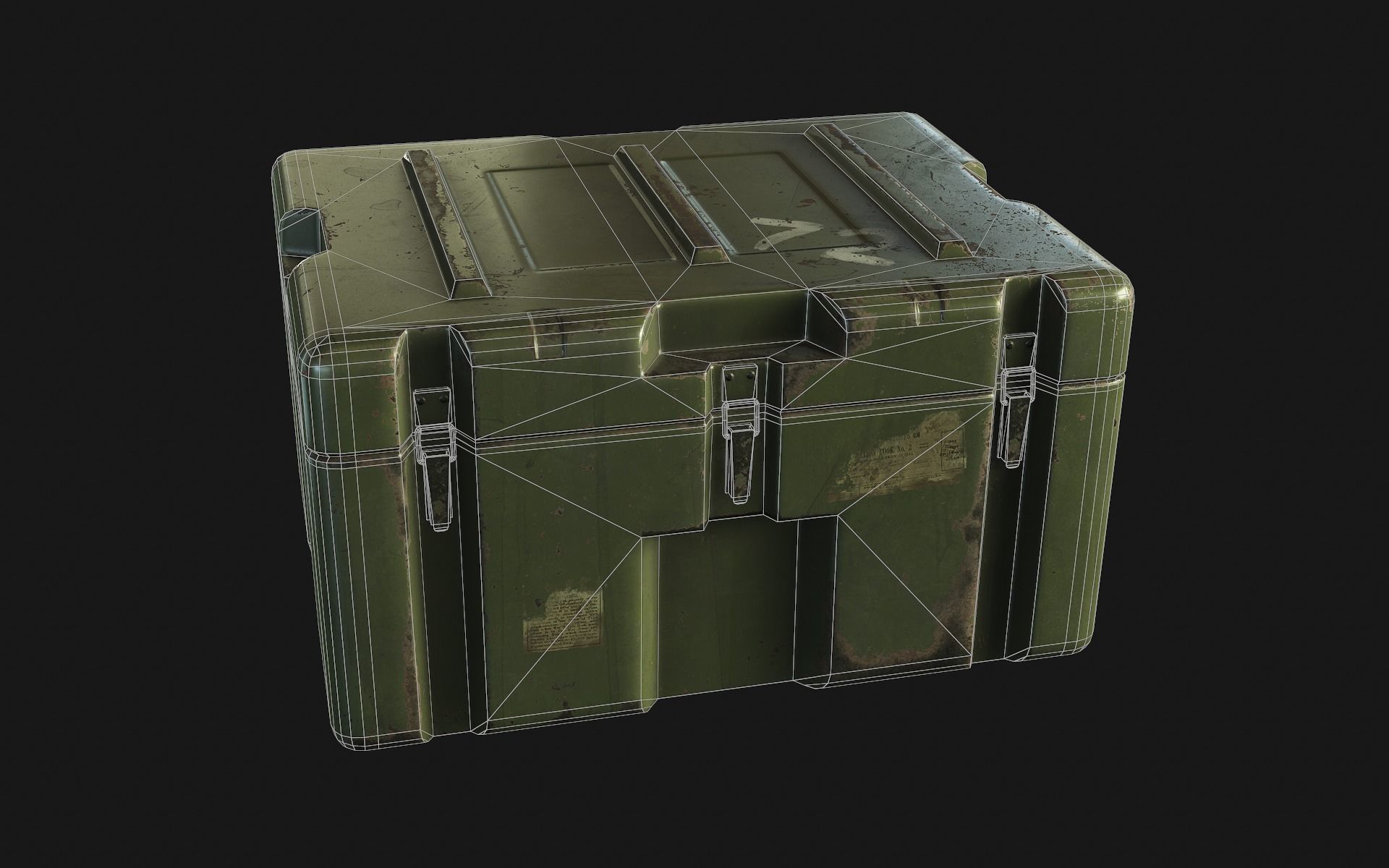 Military Box Low-poly 3D model_1