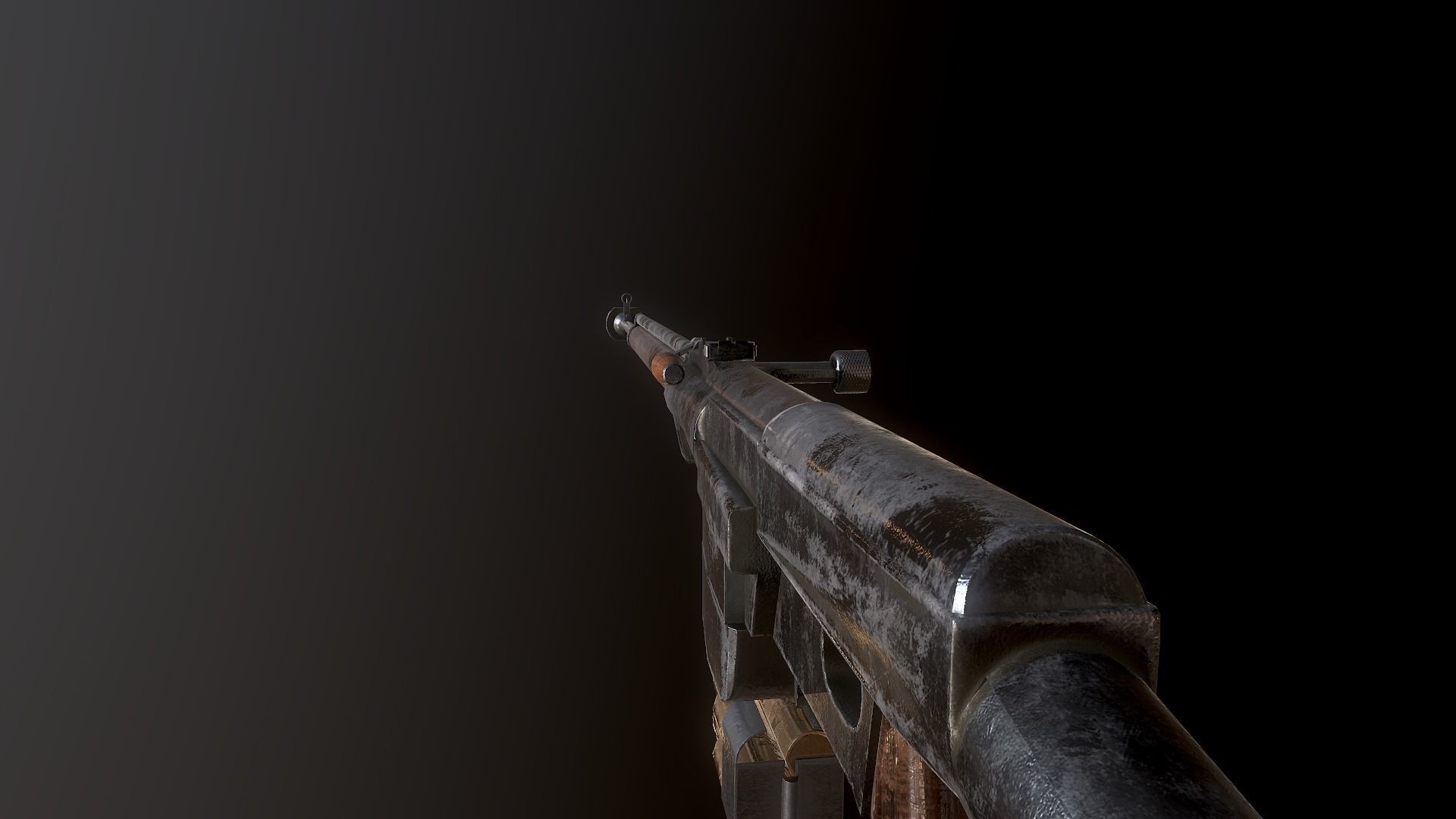 PTRS-41 ussr ww2 anti-tank rifle pbr Low-poly 3D model_7