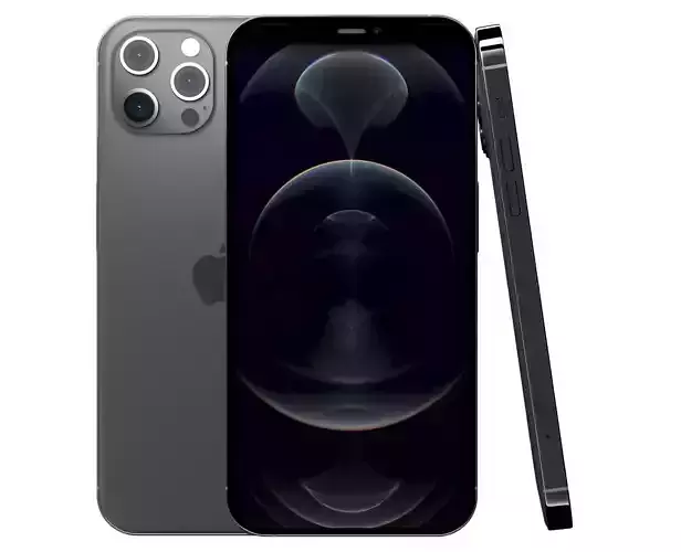 Apple iPhone 12 Pro Max Graphite Low-poly 3D model