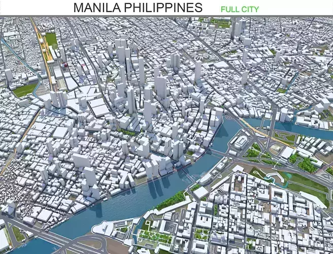 Manila City Philippines Low-poly 3D model