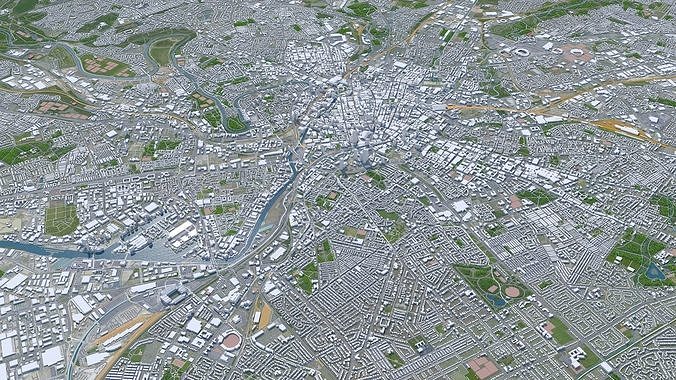 Manchester City United Kingdom Low-poly 3D model 4