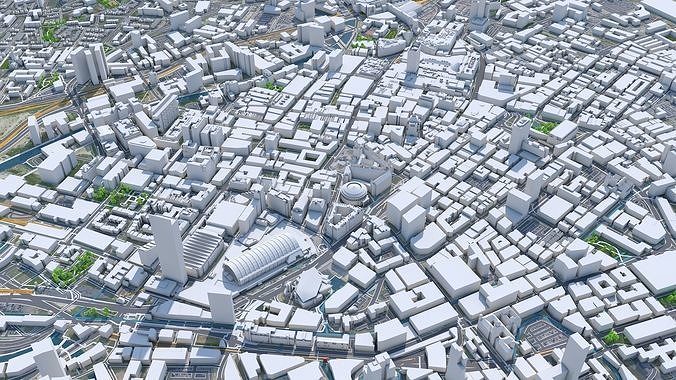 Manchester City United Kingdom Low-poly 3D model 2