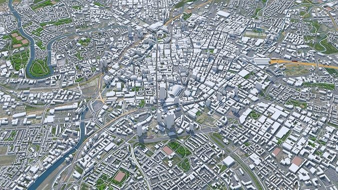Manchester City United Kingdom Low-poly 3D model 3