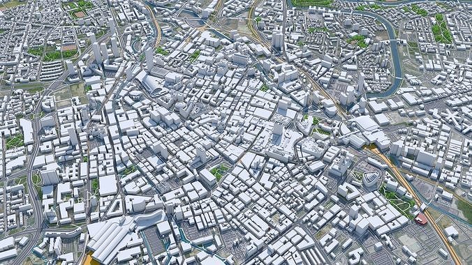 Manchester City United Kingdom Low-poly 3D model 5