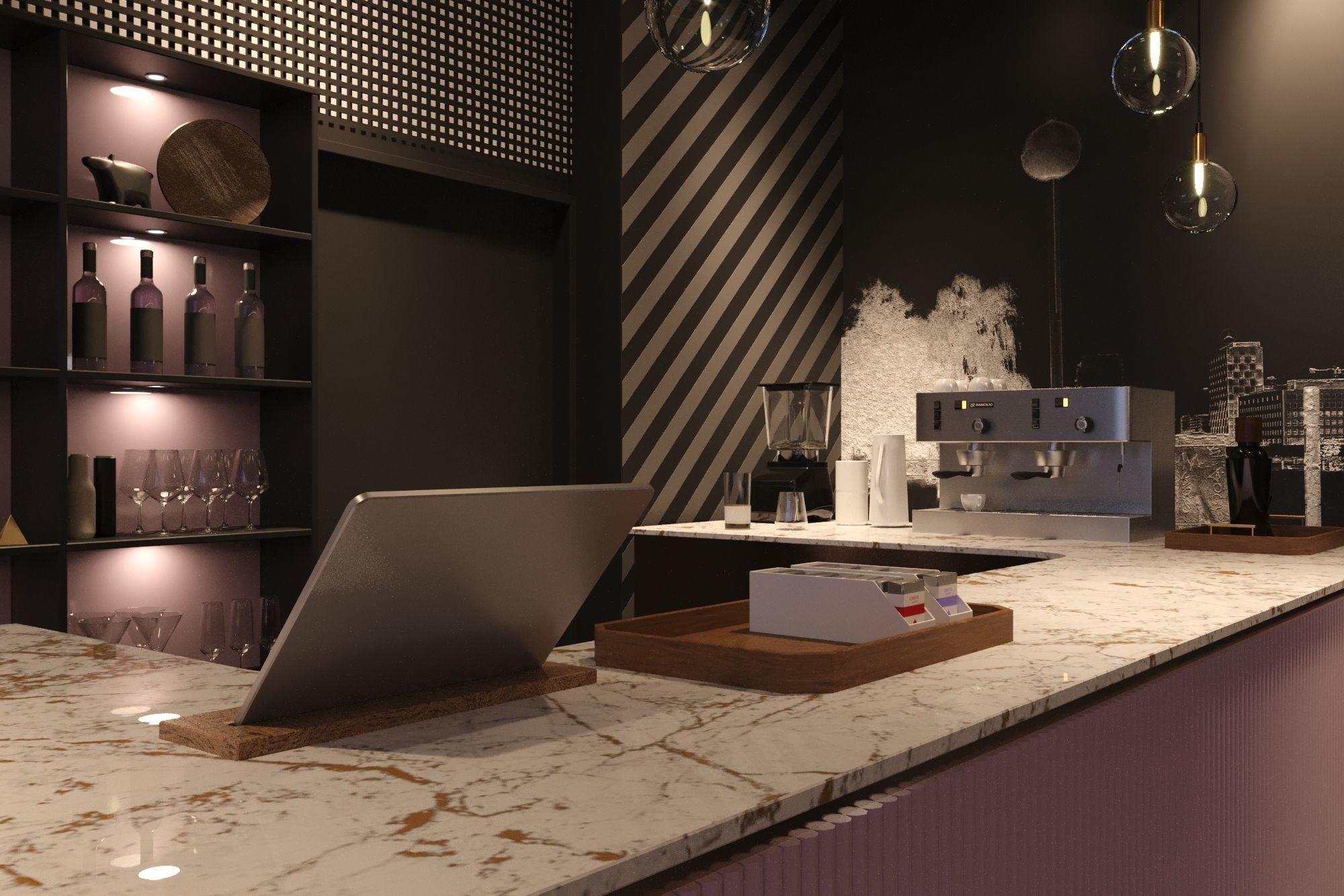 Interior Scene 02 - Cafe 3D model_9