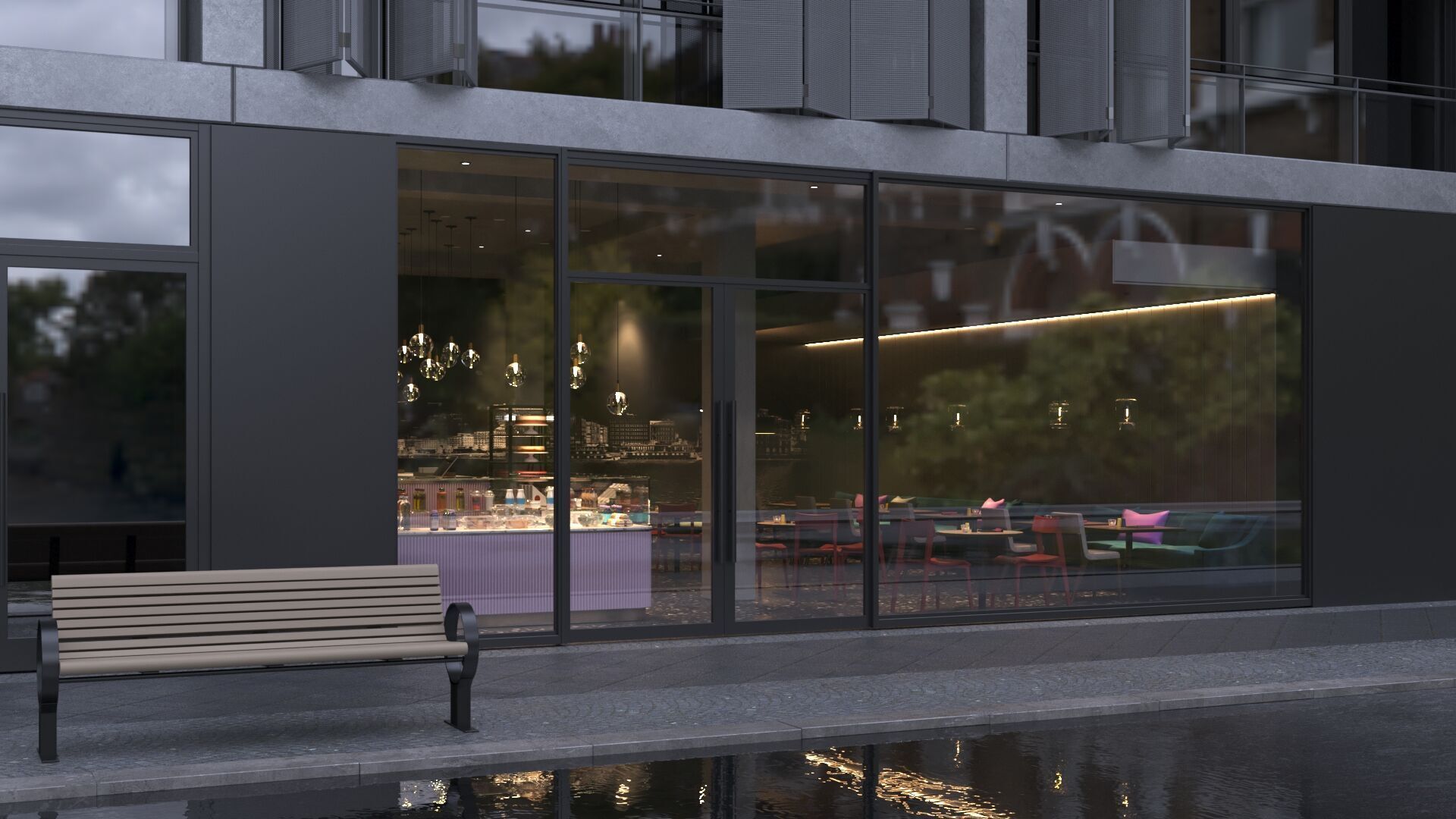 Interior Scene 02 - Cafe 3D model_2