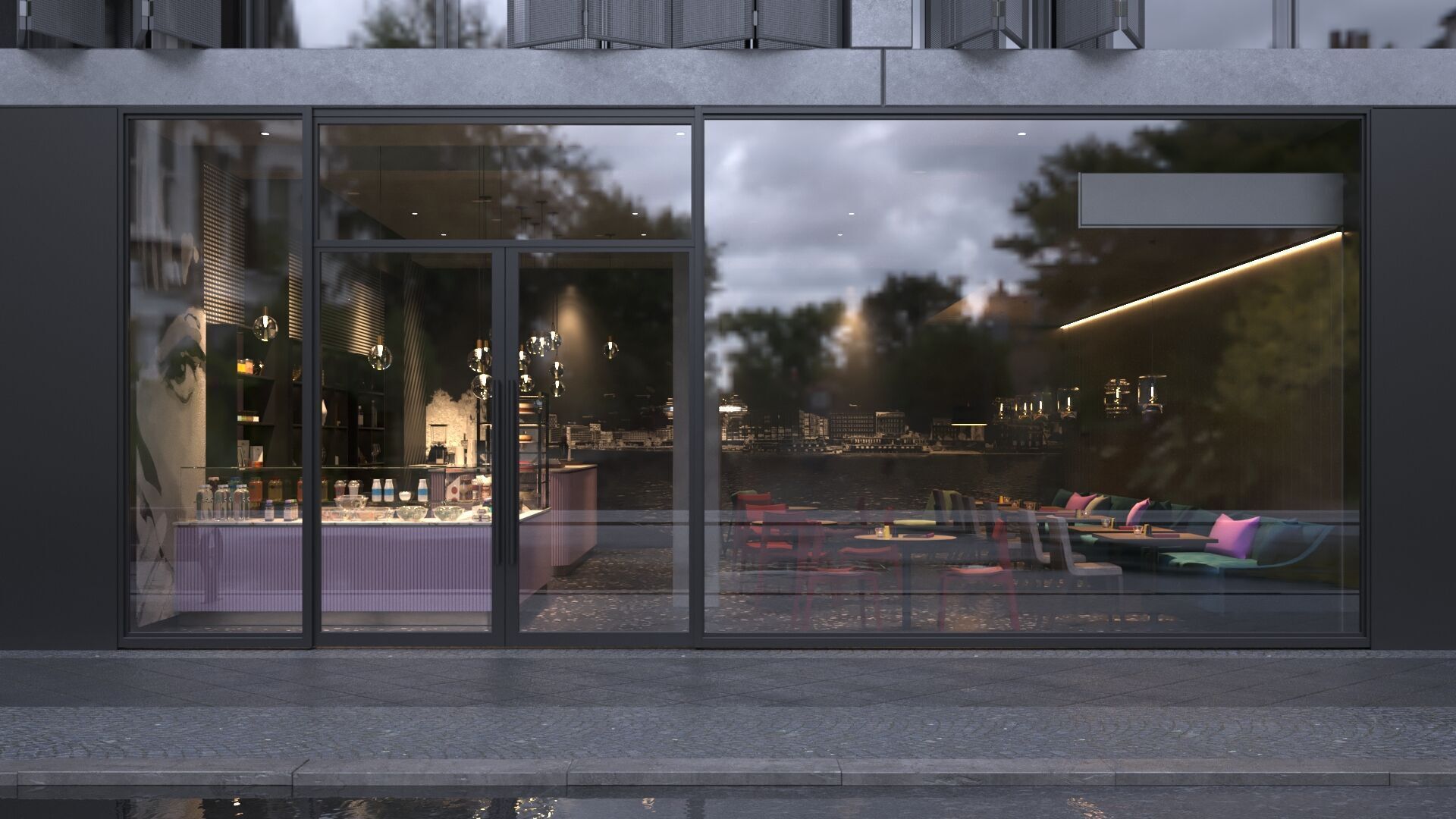 Interior Scene 02 - Cafe 3D model_1