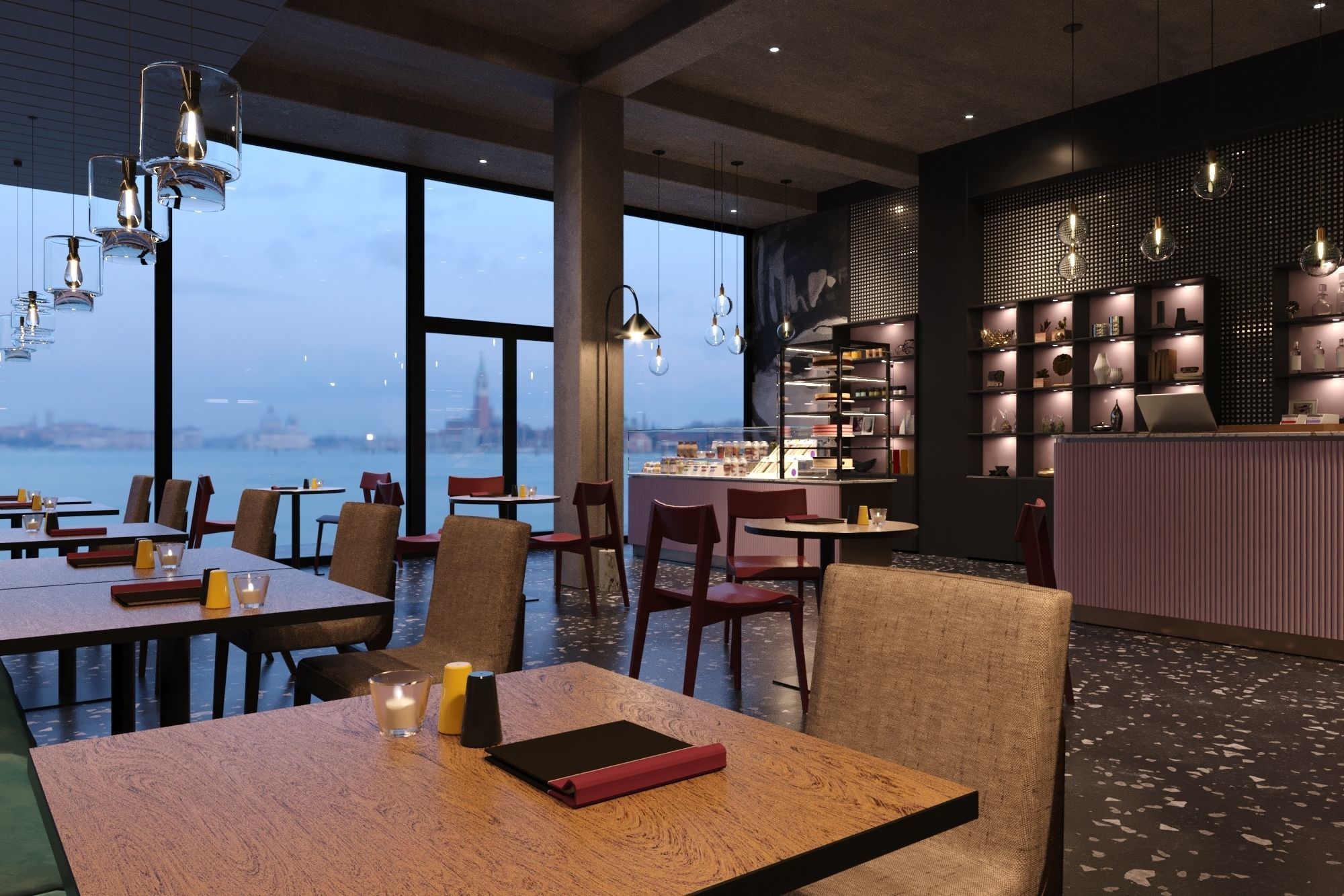 Interior Scene 02 - Cafe 3D model_4