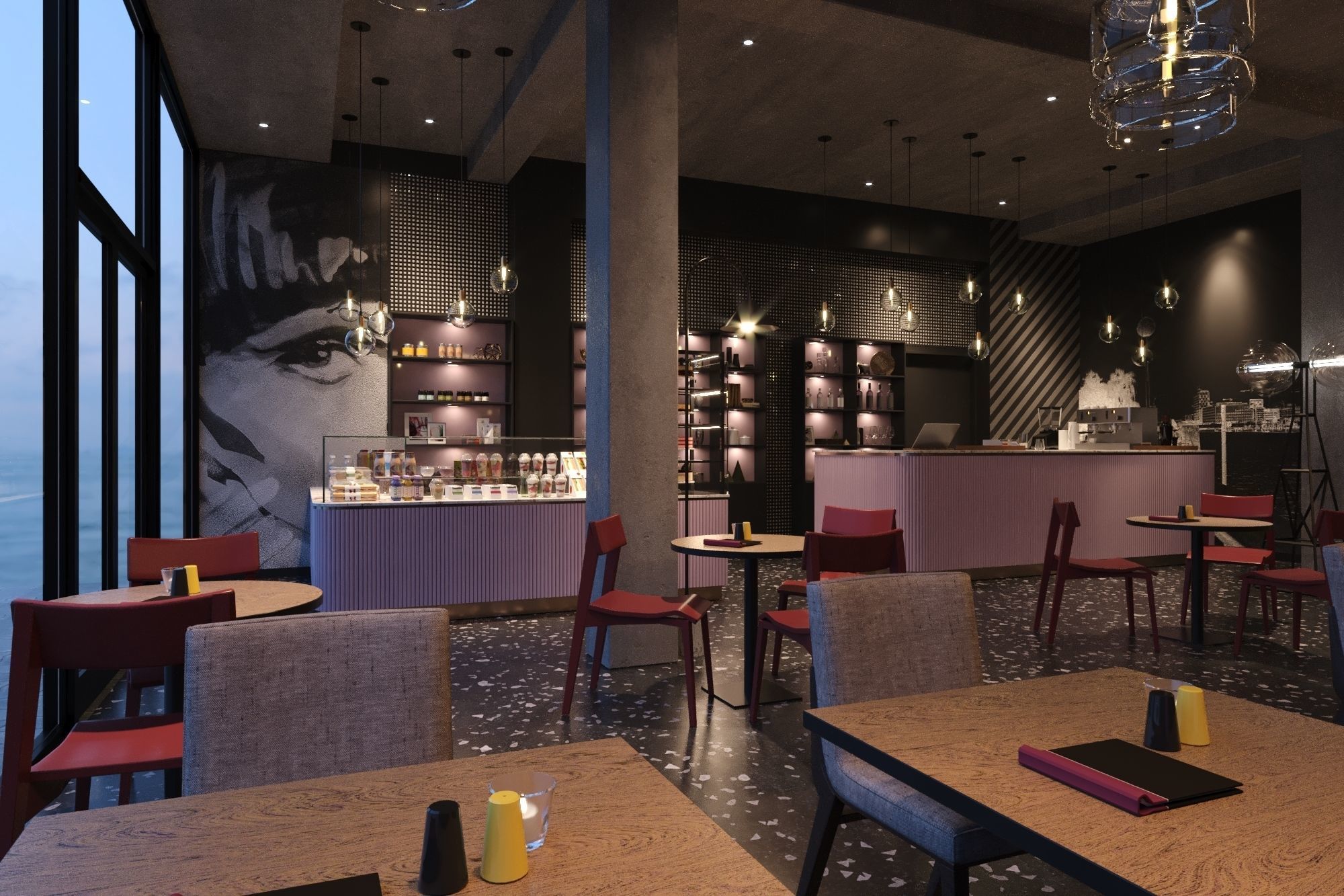 Interior Scene 02 - Cafe 3D model_6