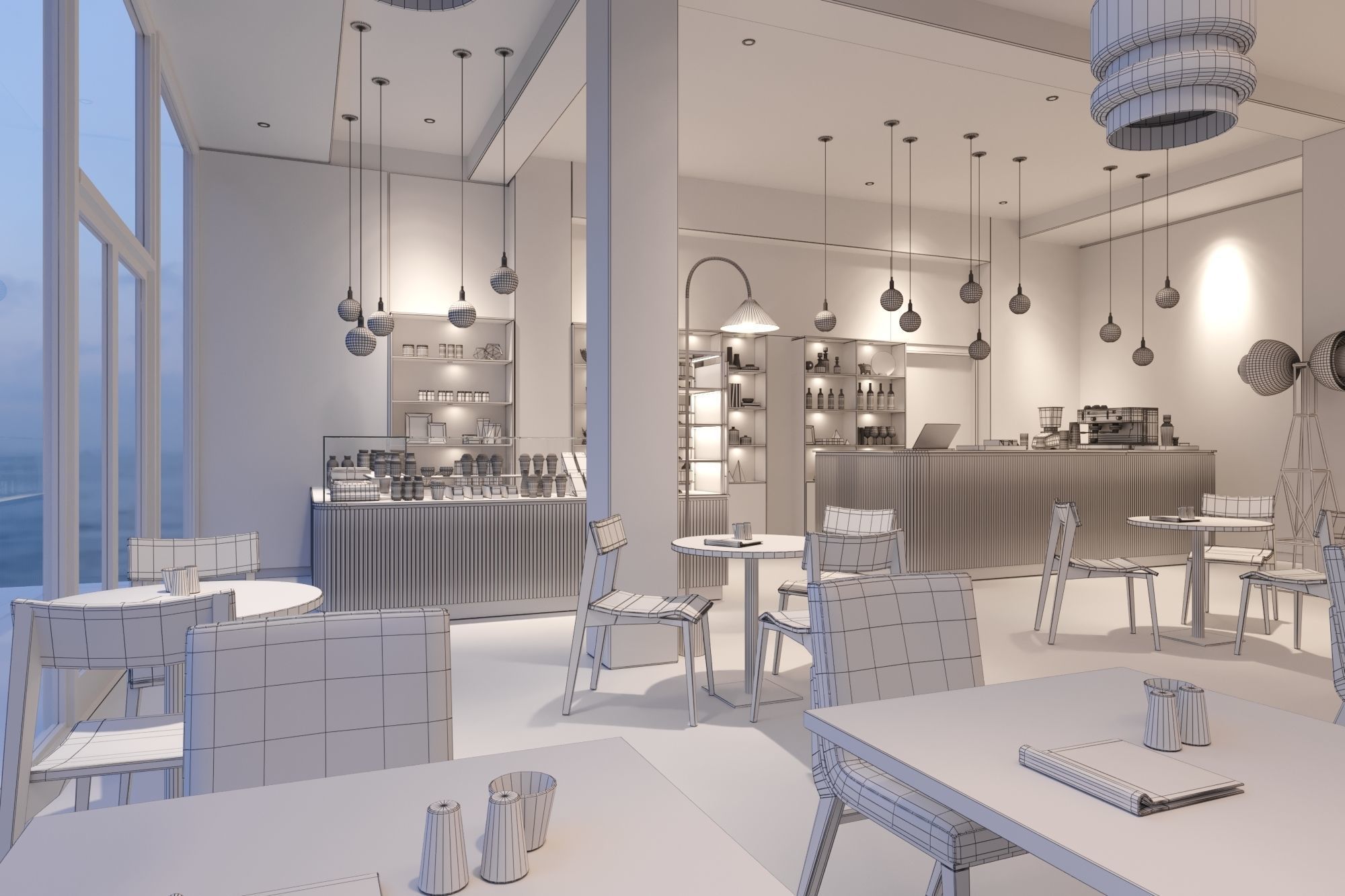 Interior Scene 02 - Cafe 3D model_11