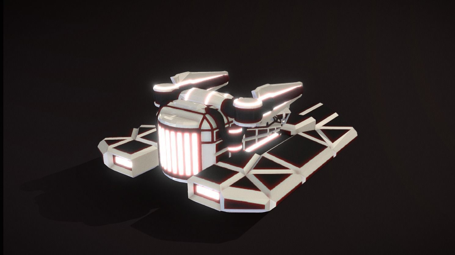 HT-310 Hovertank Low-poly 3D model_3