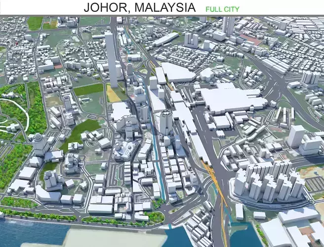 Johor Malaysia Low-poly 3D model
