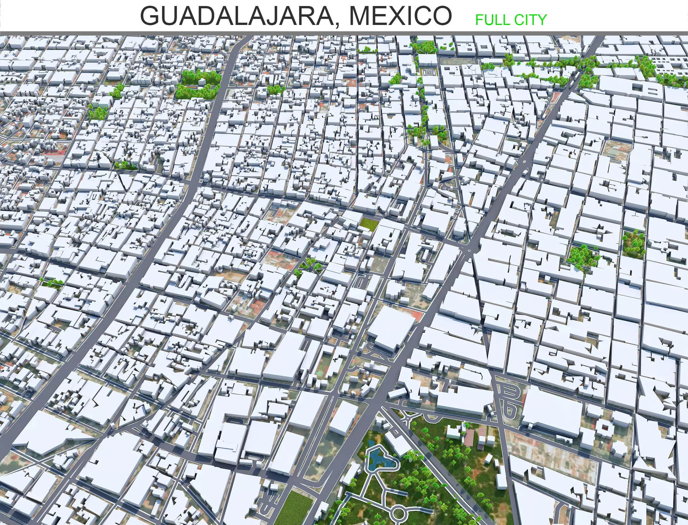 Guadalajara City Mexico Low-poly 3D model