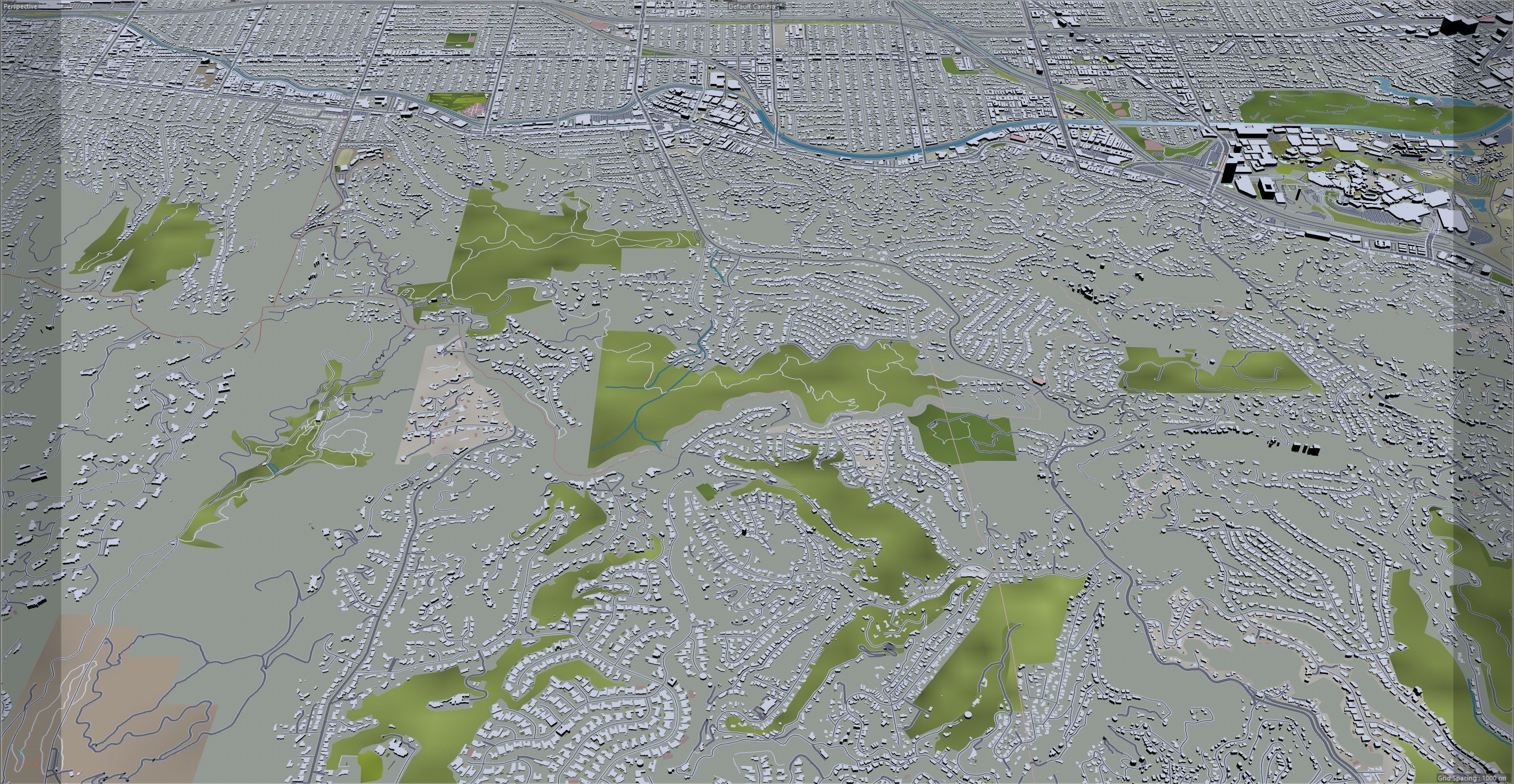 Burbank City California USA 30km Low-poly 3D model_18