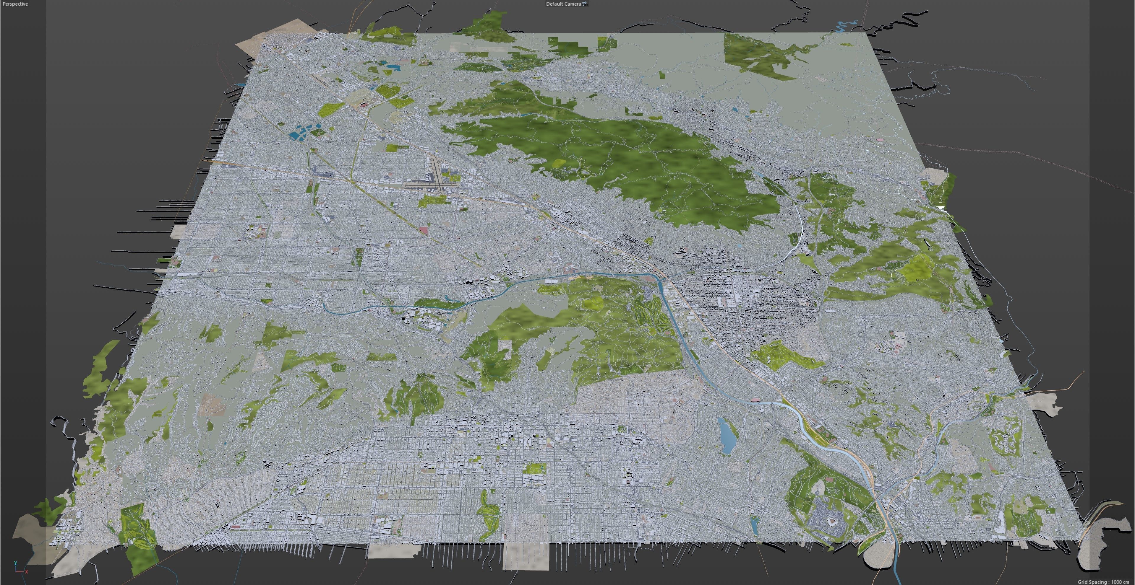 Burbank City California USA 30km Low-poly 3D model_17