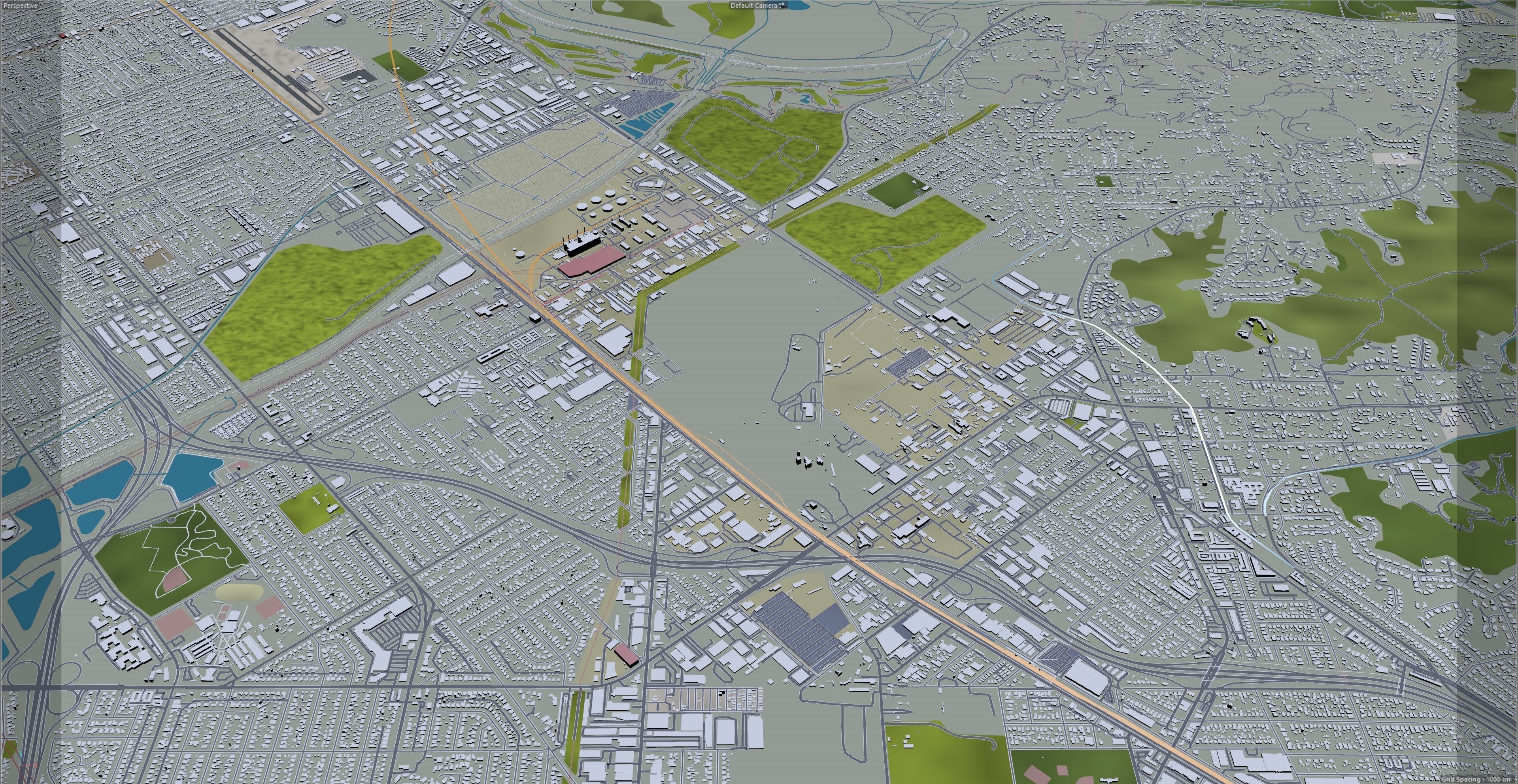 Burbank City California USA 30km Low-poly 3D model_19