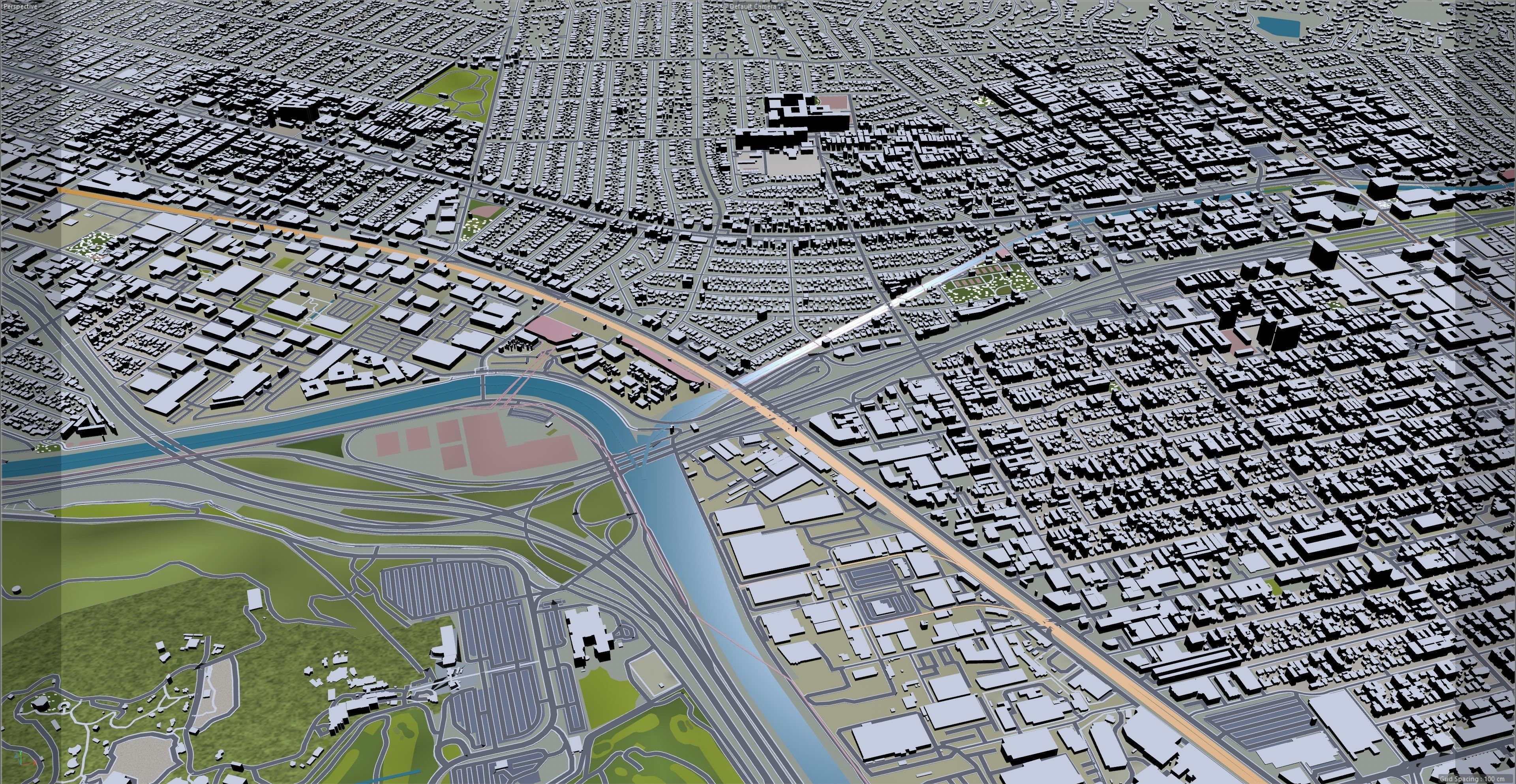 Burbank City California USA 30km Low-poly 3D model_13