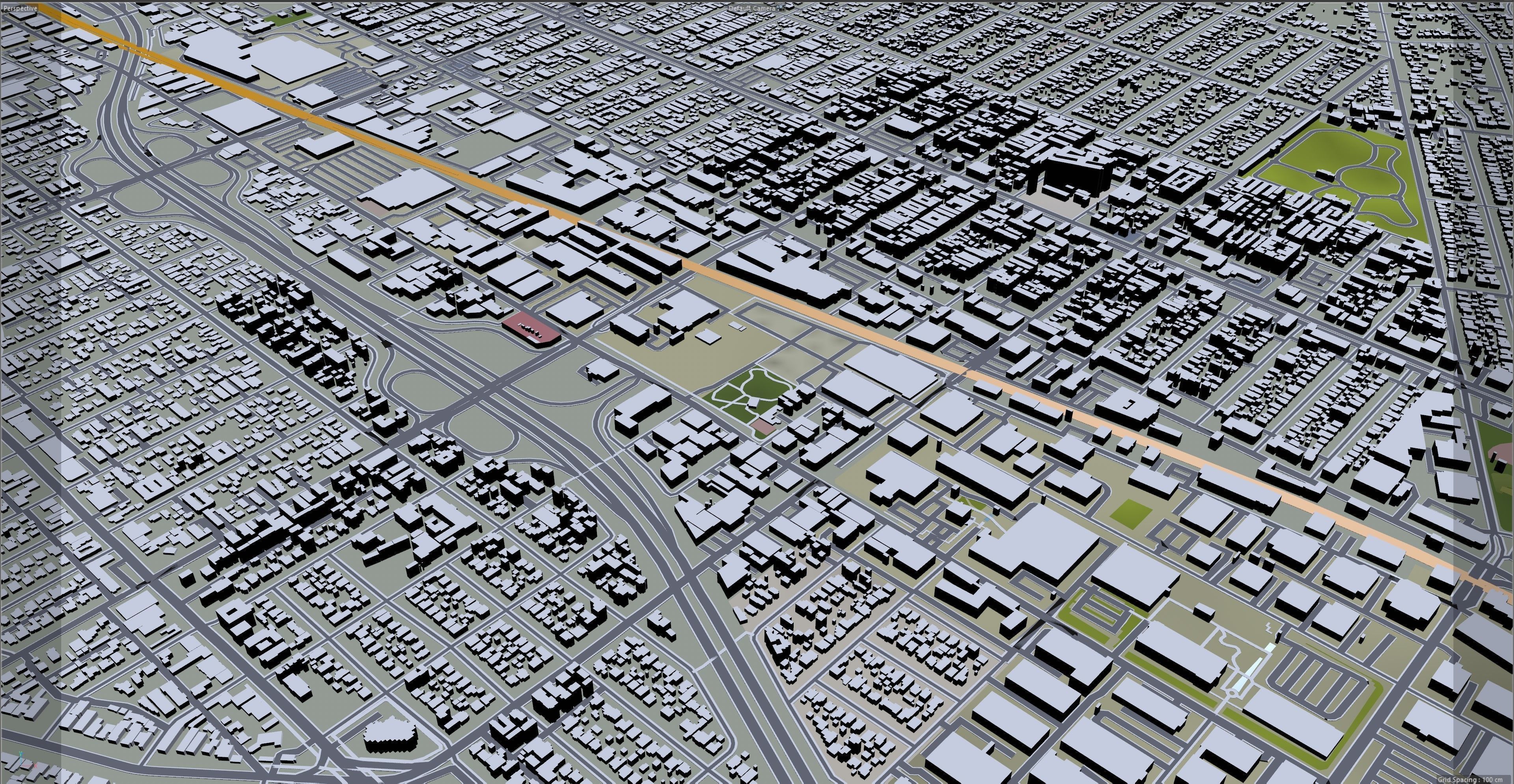 Burbank City California USA 30km Low-poly 3D model_20