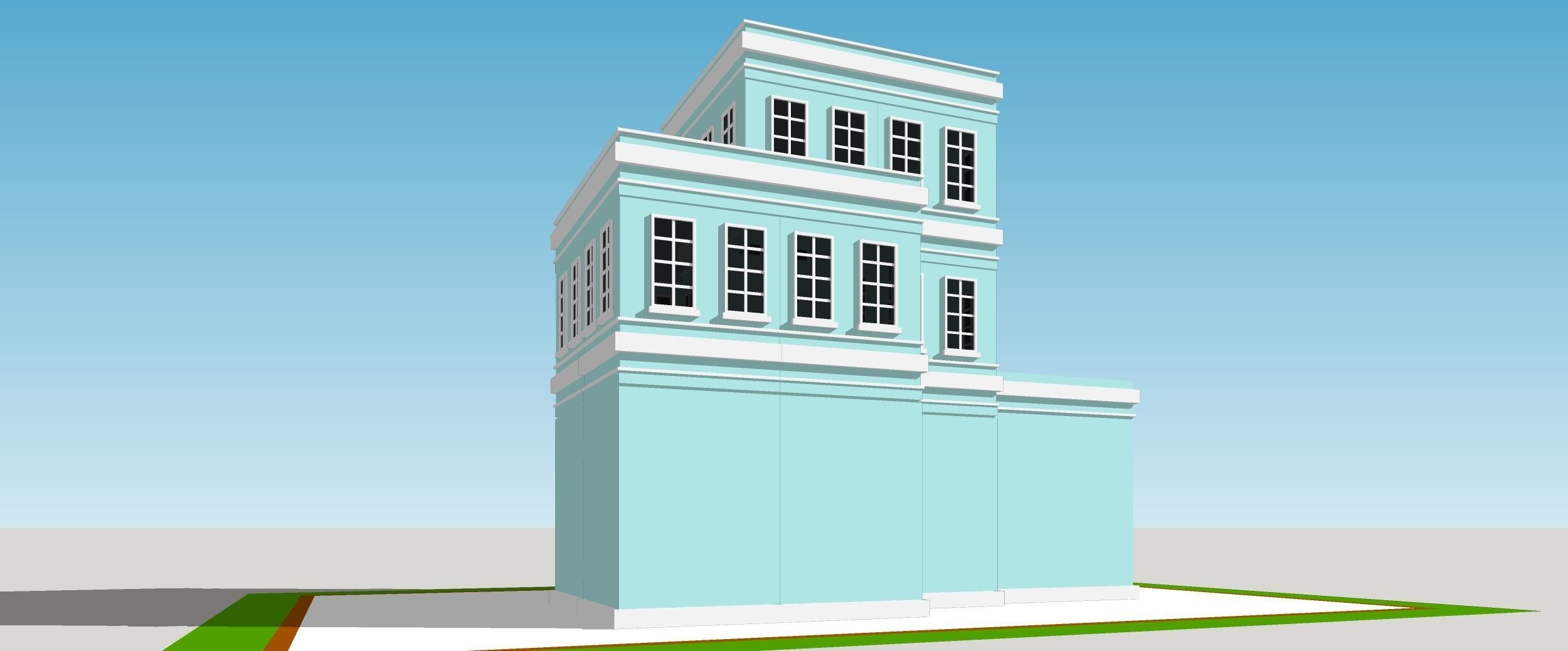 Hospital building Low-poly 3D model_7