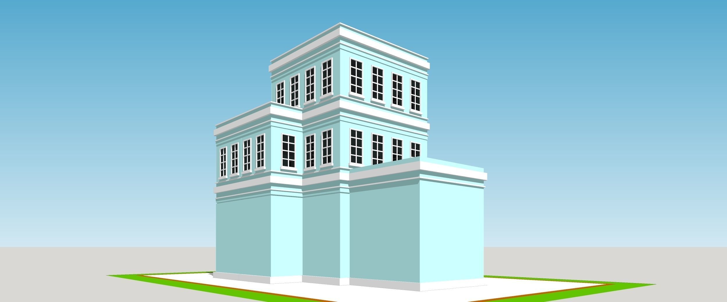 Hospital building Low-poly 3D model_6