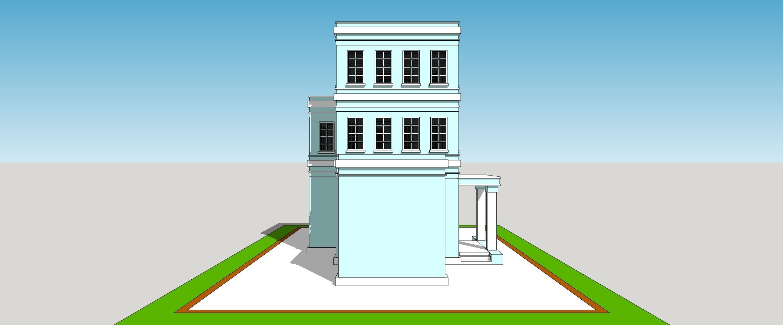 Hospital building Low-poly 3D model_10