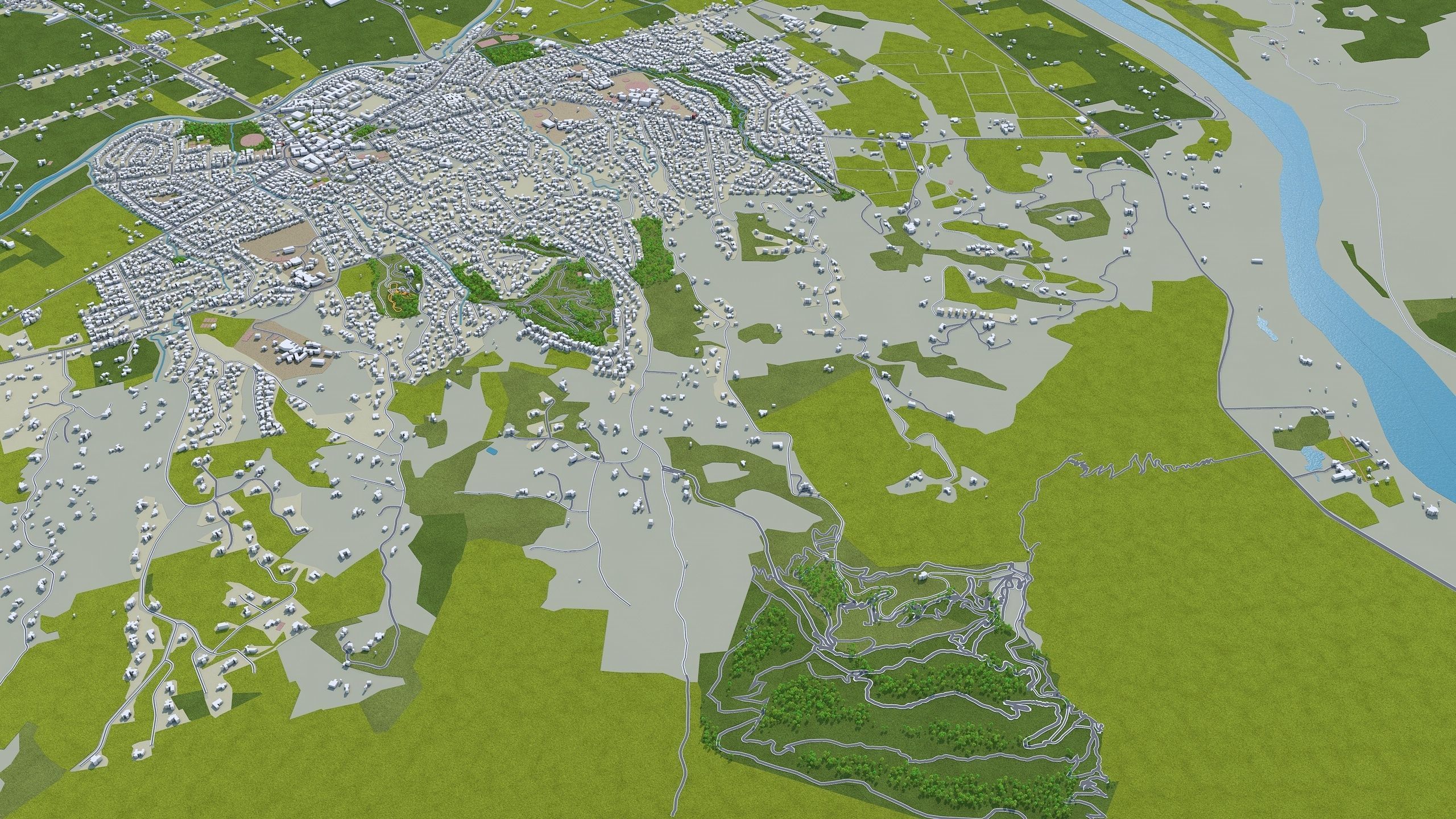 Napier Hastings in New Zealand Low-poly 3D model_12