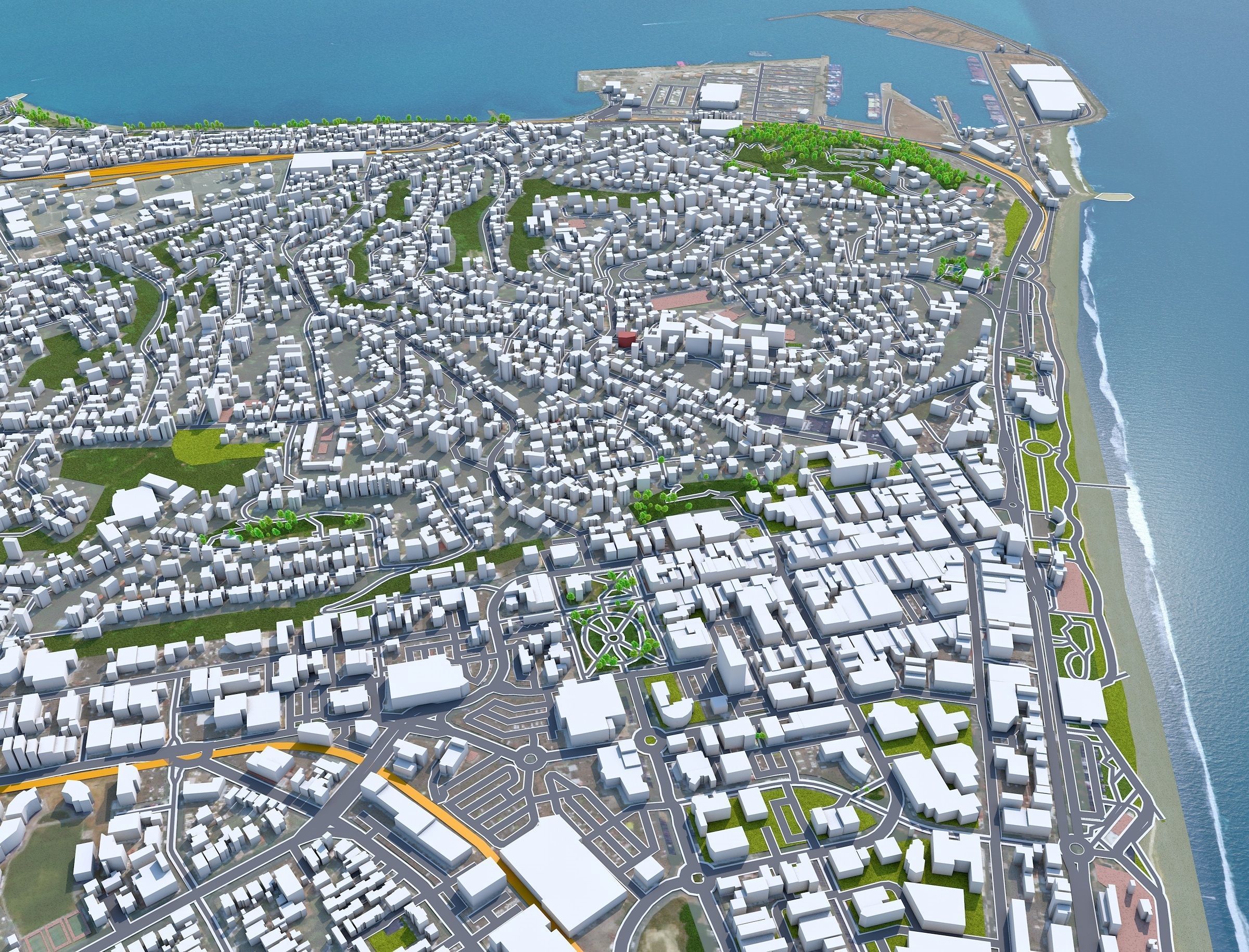 Napier Hastings in New Zealand Low-poly 3D model_20