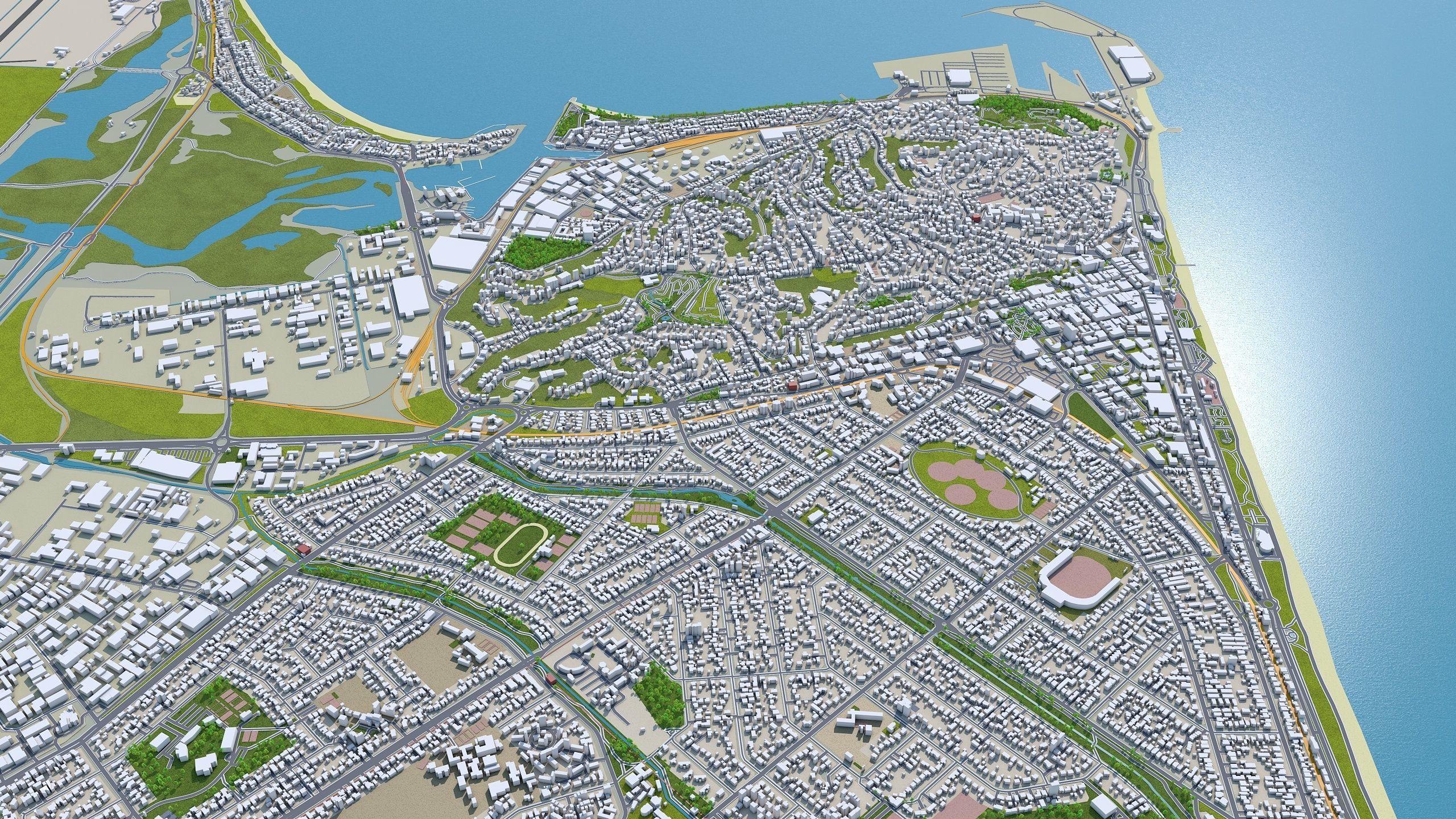 Napier Hastings in New Zealand Low-poly 3D model_5