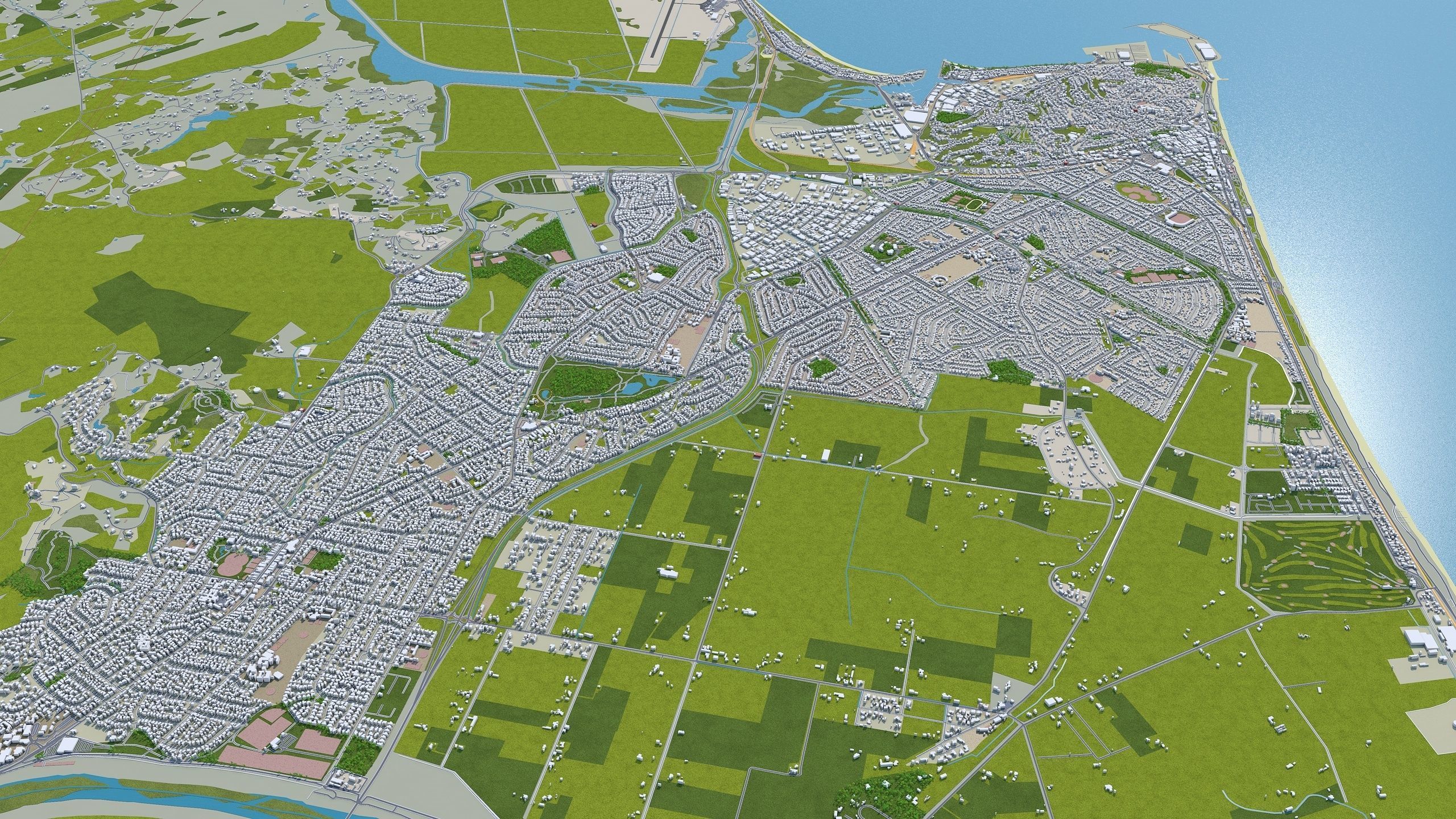 Napier Hastings in New Zealand Low-poly 3D model_6