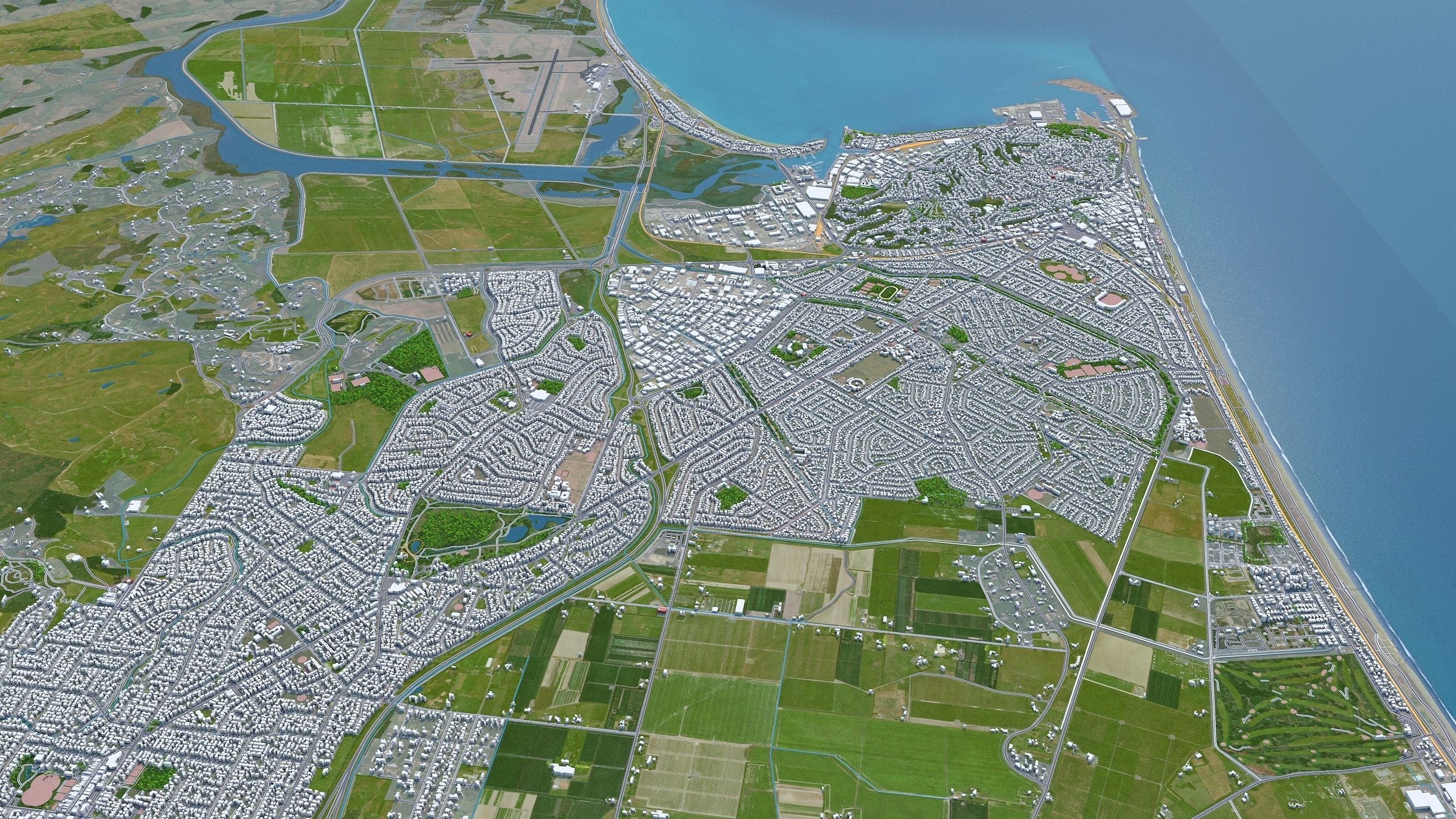 Napier Hastings in New Zealand Low-poly 3D model_3