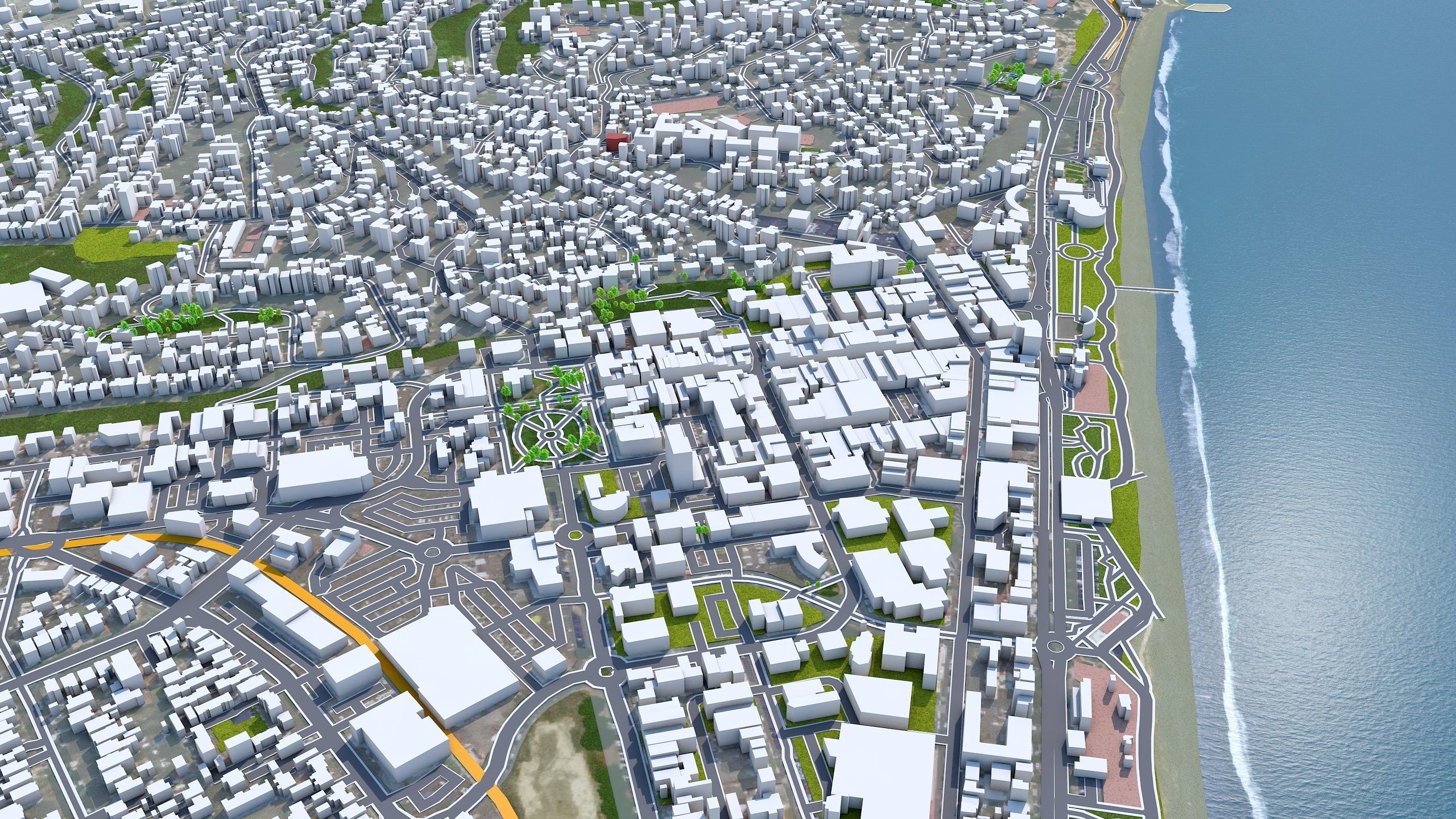 Napier Hastings in New Zealand Low-poly 3D model_1