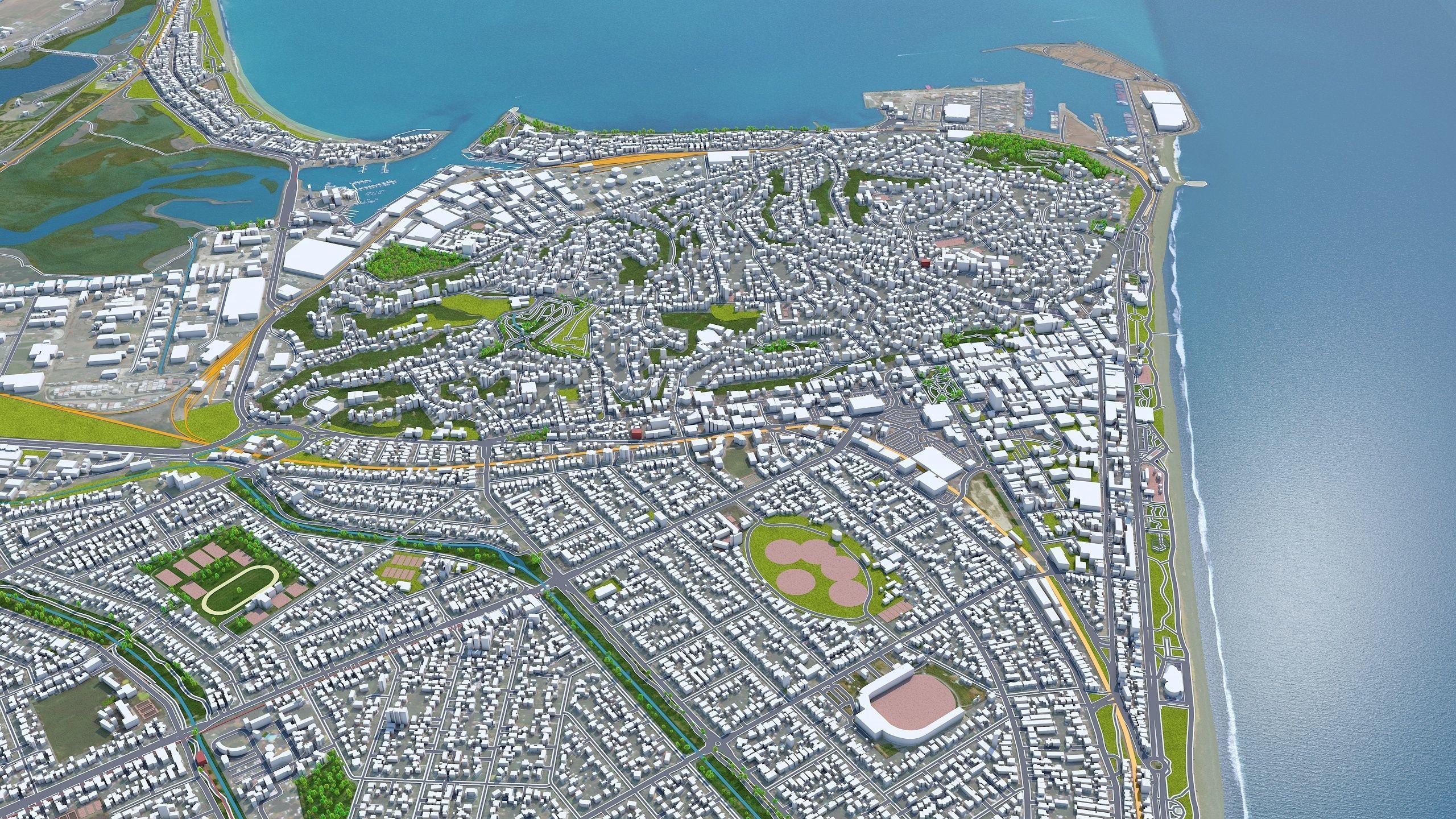 Napier Hastings in New Zealand Low-poly 3D model_2
