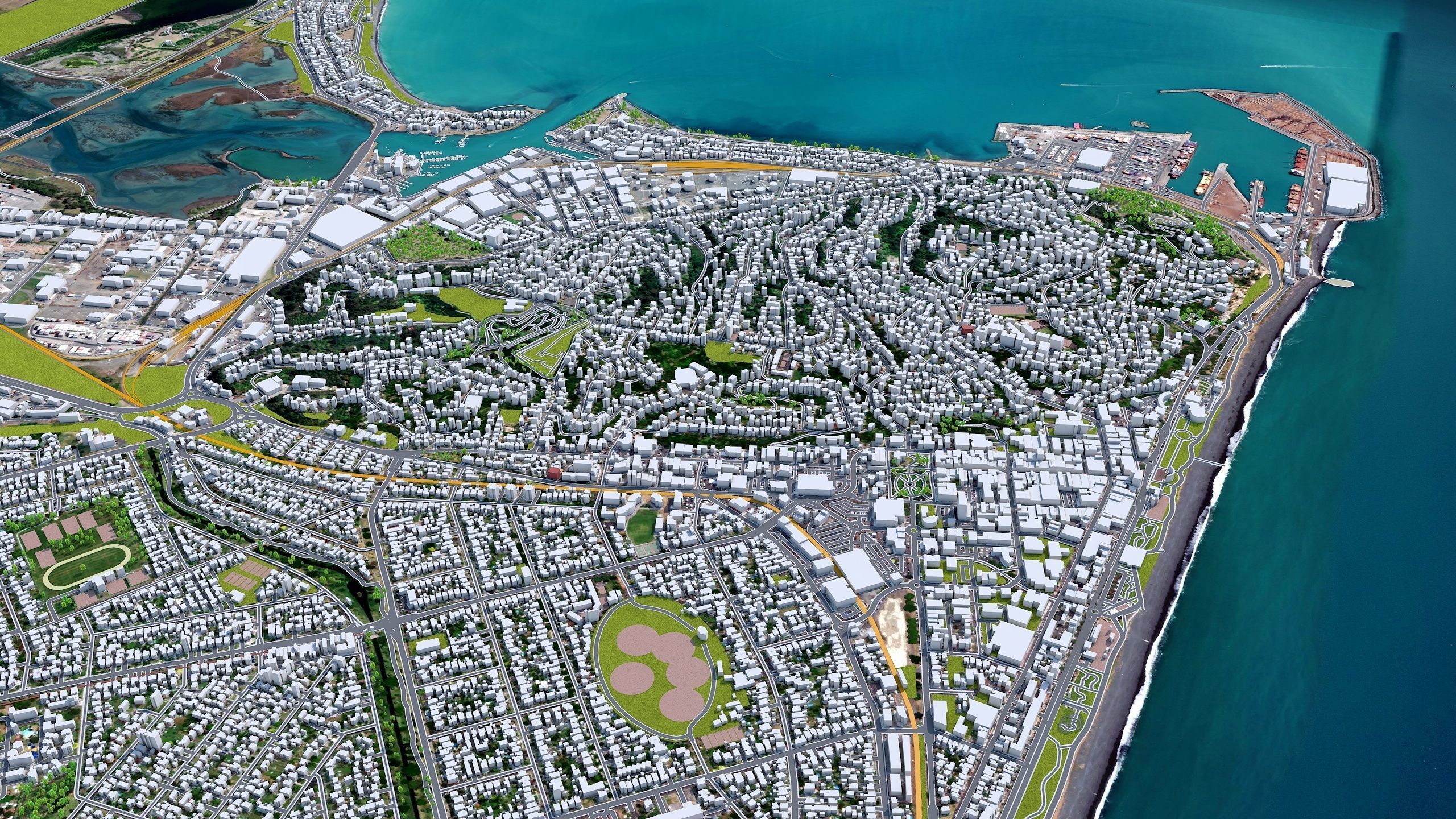 Napier Hastings in New Zealand Low-poly 3D model_18