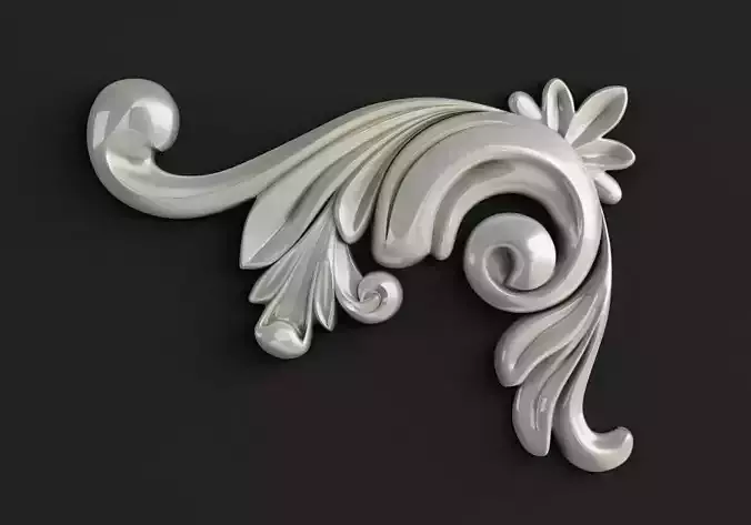 3D Carved decor corner piece 3D model