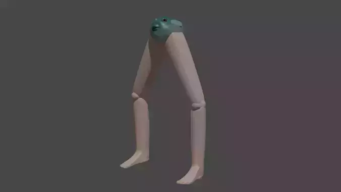 pufferfish with legs 3D model