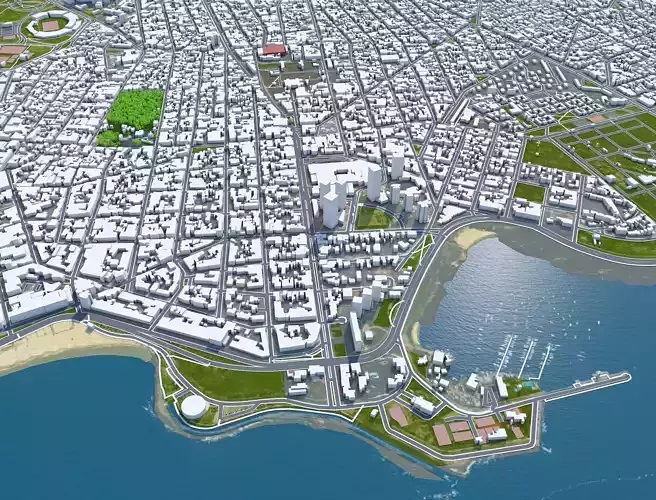 Montevideo Uruguay Low-poly 3D model