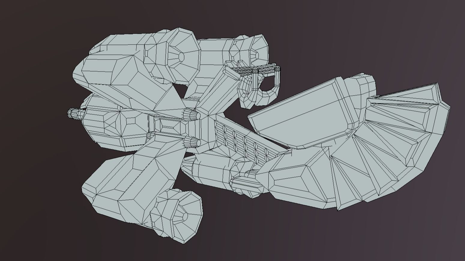 LS-320 Land Speeder Low-poly 3D model_4
