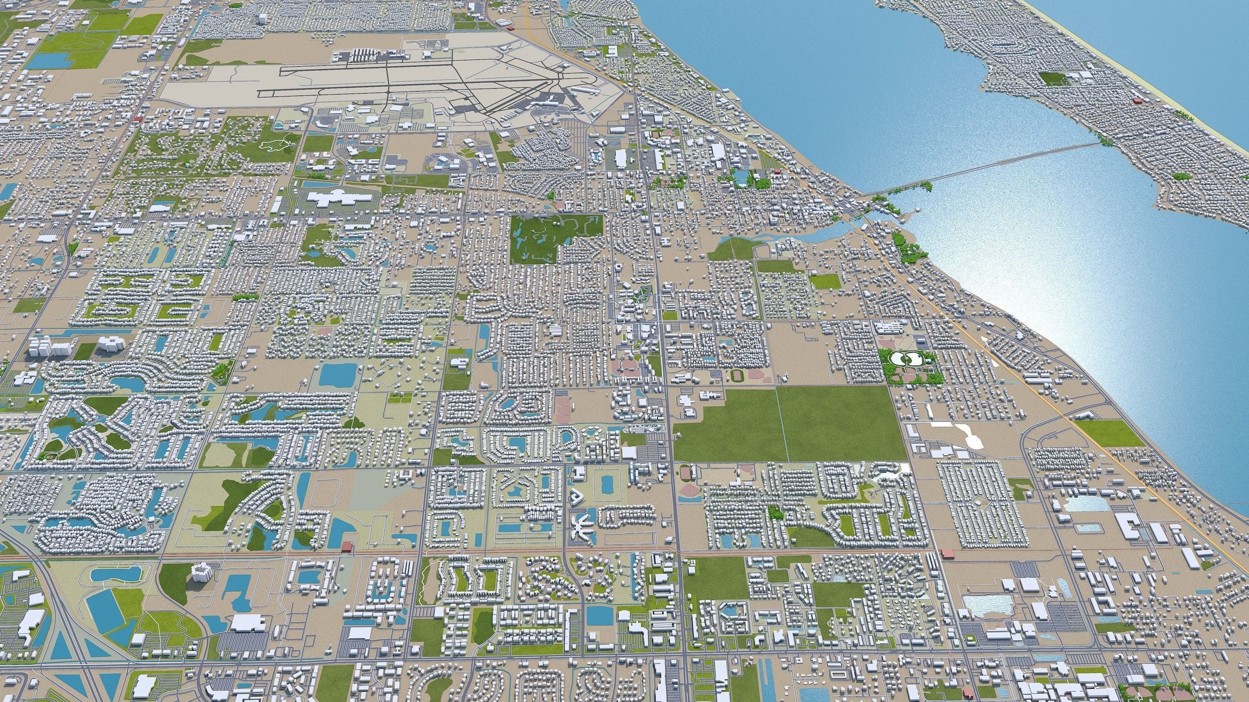 Melbourne Florida USA 40km Low-poly 3D model_3